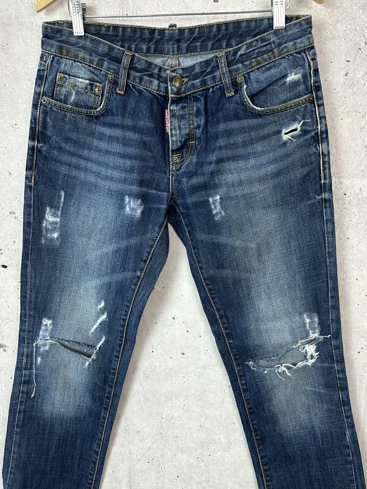 Dsquared2 Dsquared2 Vintage Distressed Washed Navy Cotton Jeans Size US 32 / EU 48 - 3 Thumbnail