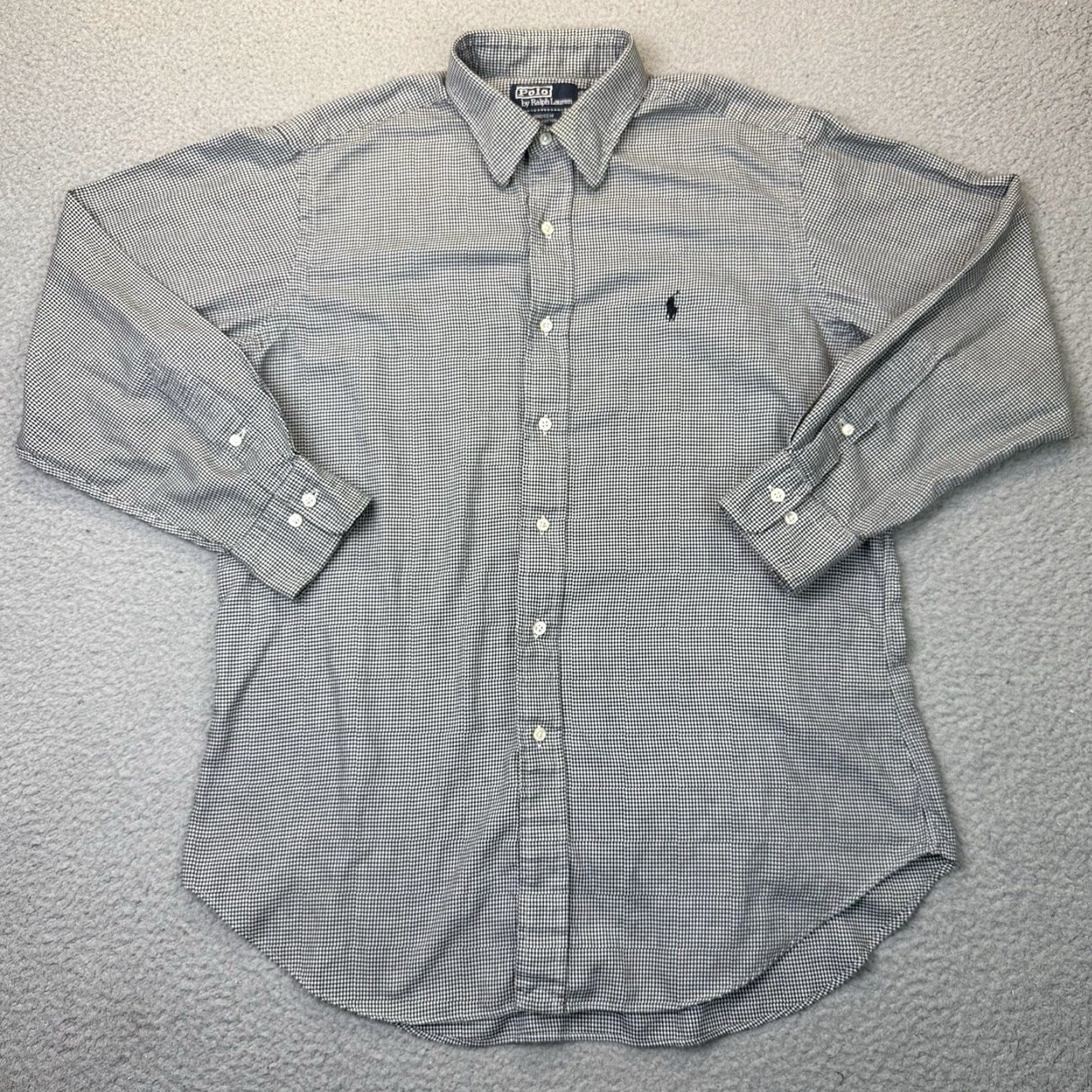 Polo Ralph Lauren VINTAGE Polo Ralph Lauren Shirt Mens 16 32/33 Black Andrew Dress Plaid Cotton Polo Ralph Lauren Shirt Mens 16 32/33 Black Andrew Dress Plaid Cotton Size 42R - 2 Thumbnail
