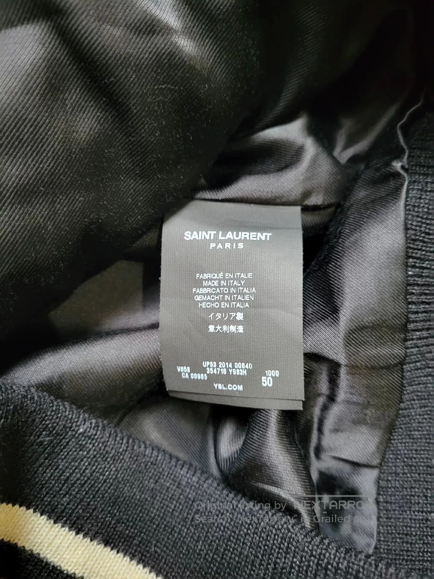 Saint Laurent Paris Saint Laurent Black and White Baseball Jacket. Size US M / EU 48-50 / 2 - 7 Thumbnail