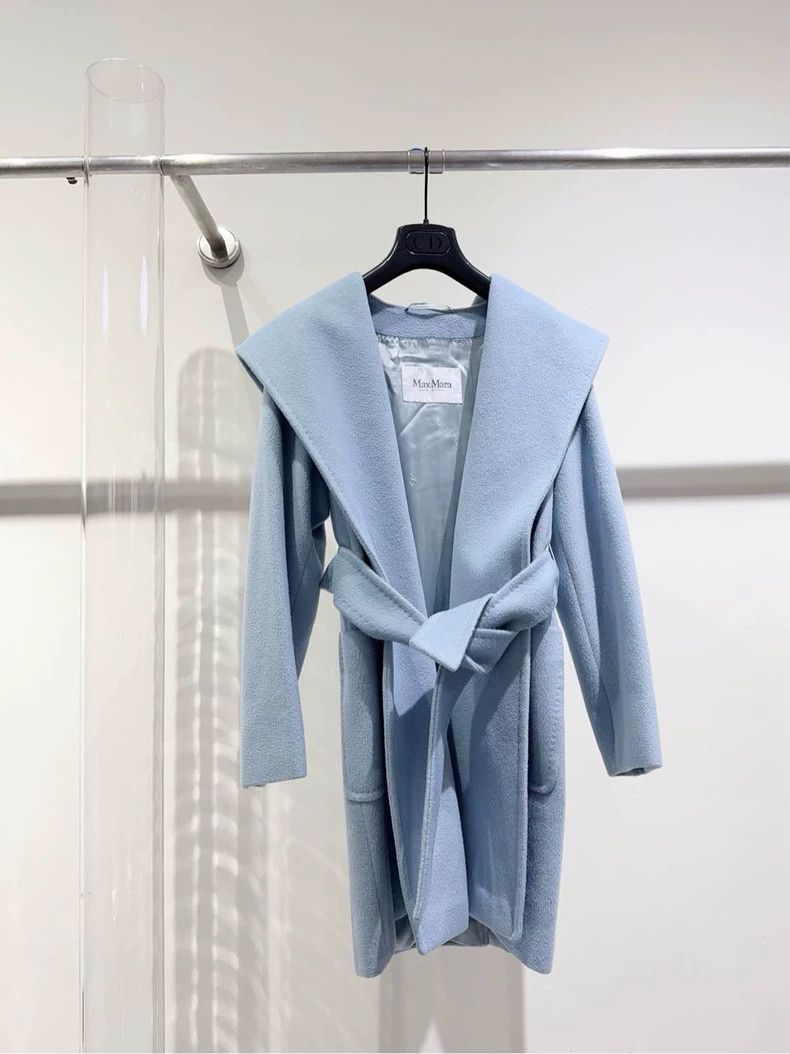 Max Mara Maxmara Rialto Baby Blue Robe Coat -dmc Size US S / EU 44-46 / 1 - 1 Thumbnail