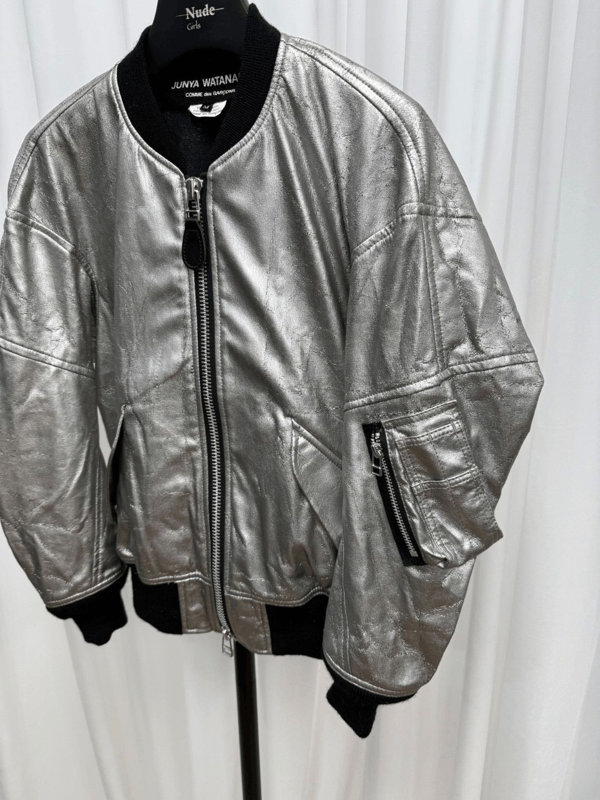 Junya Watanabe Junya Watanabe Silver Vegan Leather Bomber-2507 Size US M / EU 48-50 / 2 - 8 Thumbnail