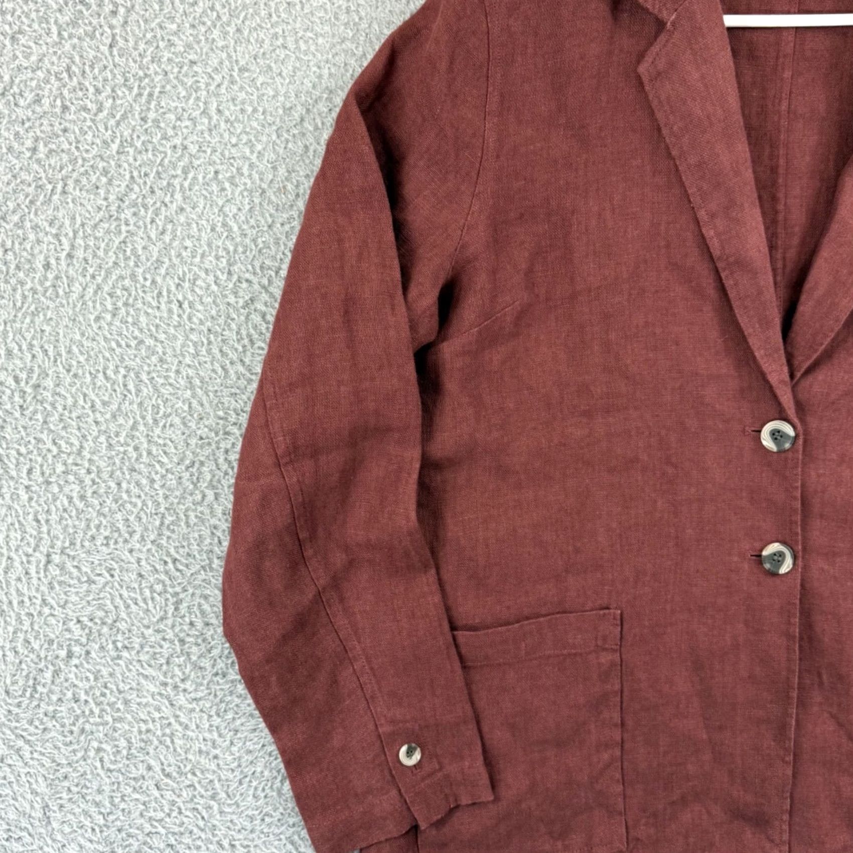 Coldwater Creek VINTAGE? Coldwater Creek Shirt Womens Large Red Linen Oversized Loose Blazer Top 3/4 Boho Size L / US 10 / IT 46 - 4 Thumbnail