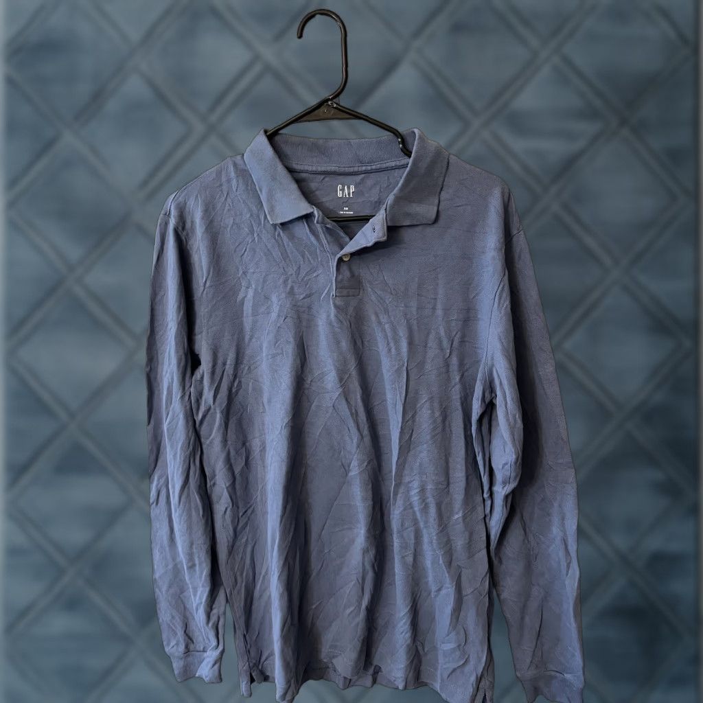 Gap Gap Mens Polo Shirt Blue Long Sleeve Knit Shirt Size XS Stretch Polo Size US XS / EU 42 / 0 - 1 Thumbnail