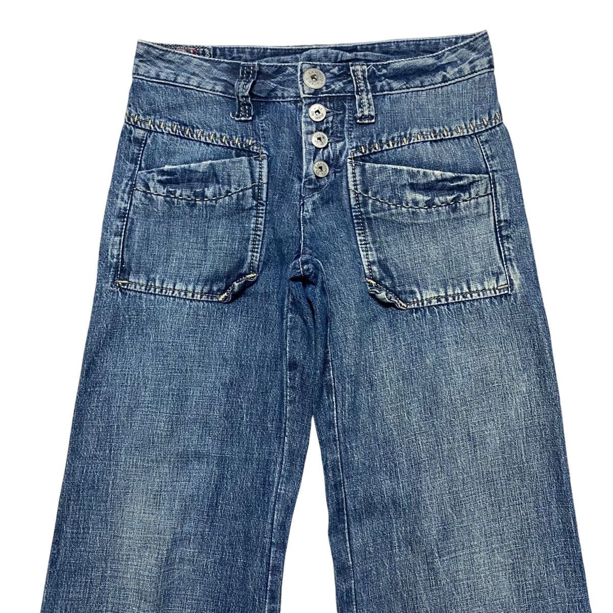 Marithe + Francois Girbaud Marithe Francois Girbaud Denim Super Flare Low Rise Jeans Size 28" / US 6 / IT 42 - 3 Thumbnail