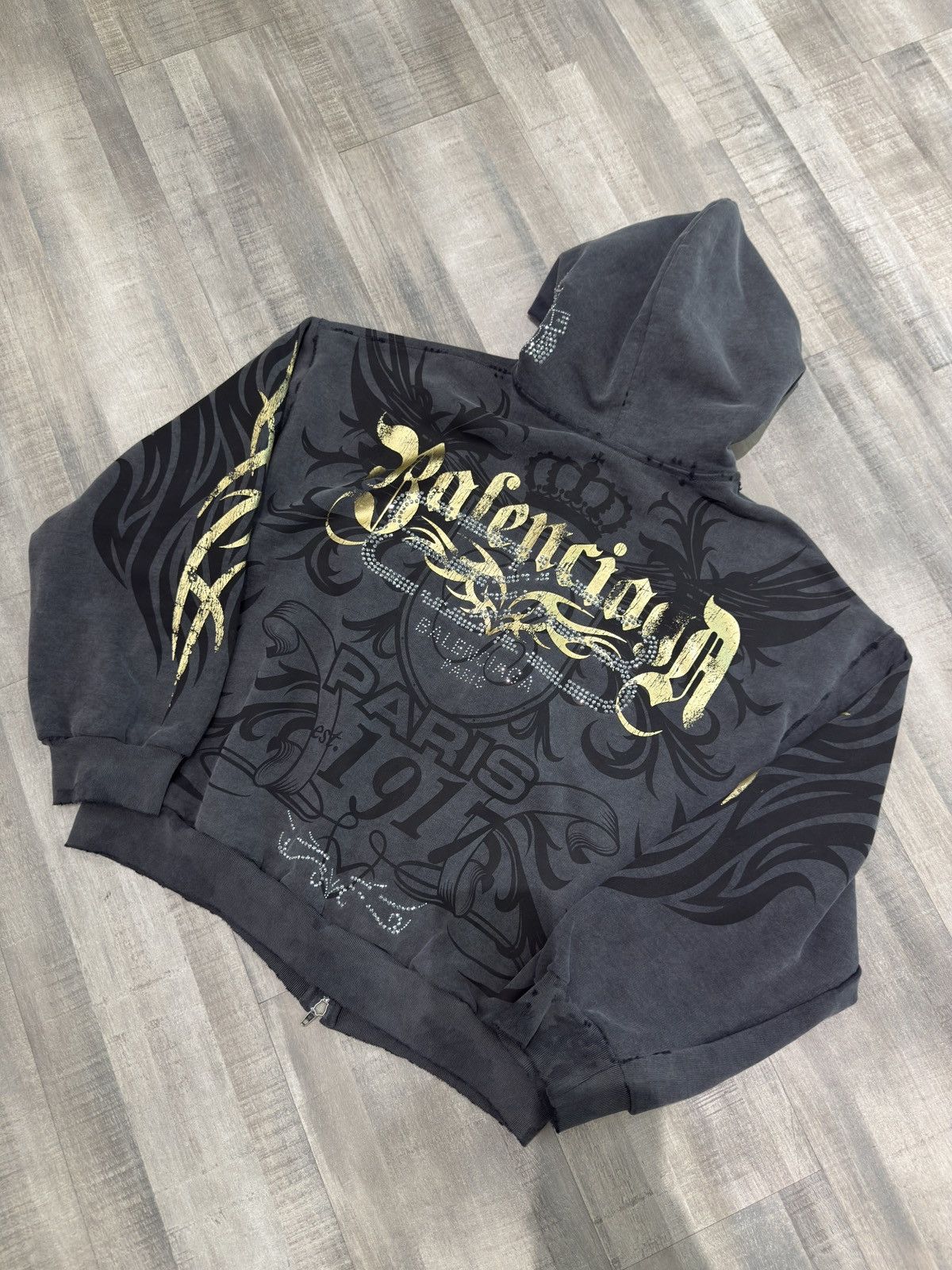 Balenciaga Balenciaga Gold Tacky Embellished Zip Up Size US L / EU 52-54 / 3 - 4 Thumbnail