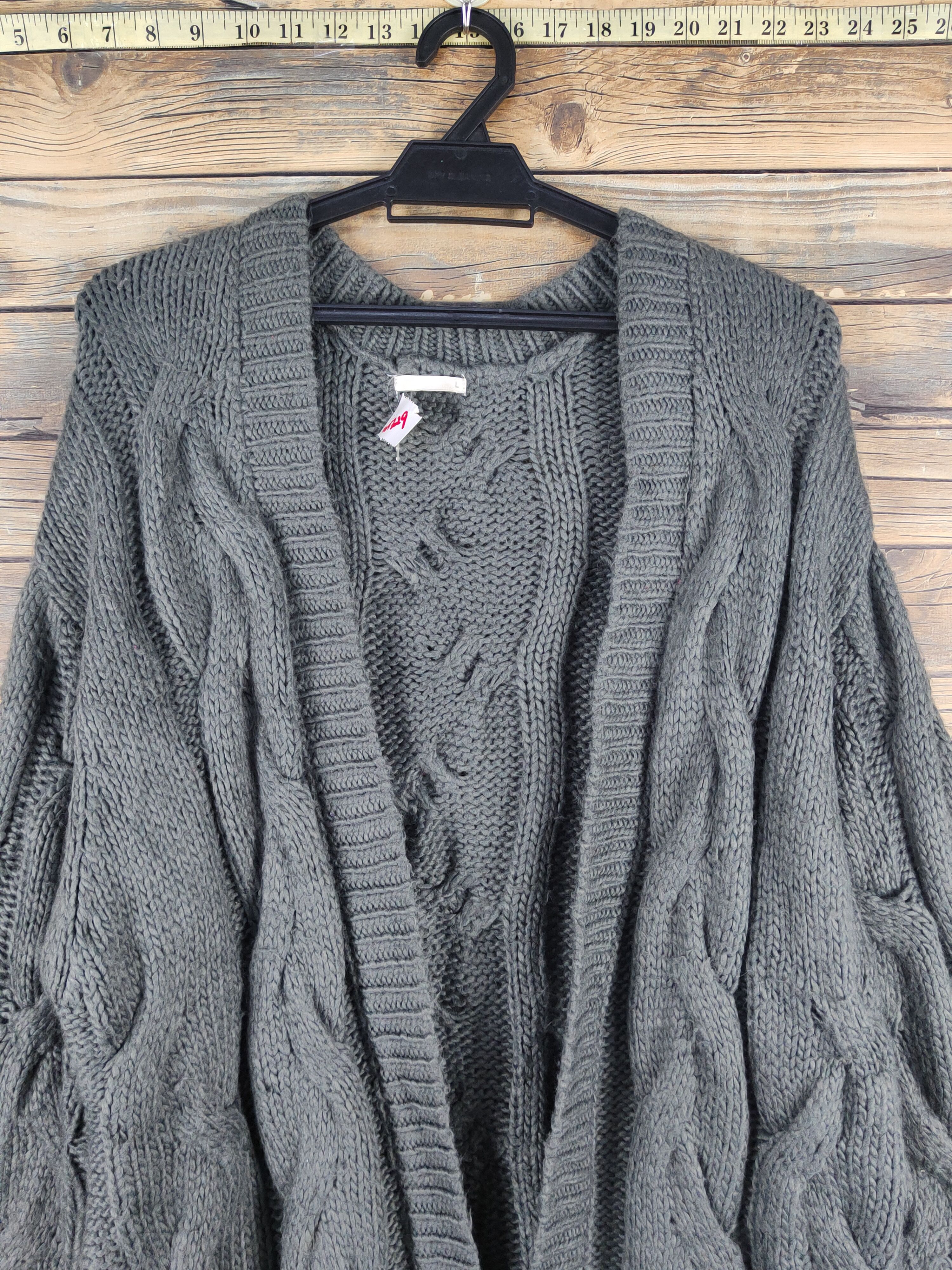 Aran Isles Knitwear GU Dark Gray Knitwear Cardigan #W1329 Size L / US 10 / IT 46 - 2 Thumbnail