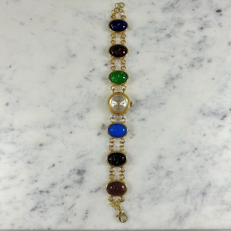Other Vintage 1980s Majestine Swiss Made Gold Tone Scarab Watch Size ONE SIZE - 1 Thumbnail