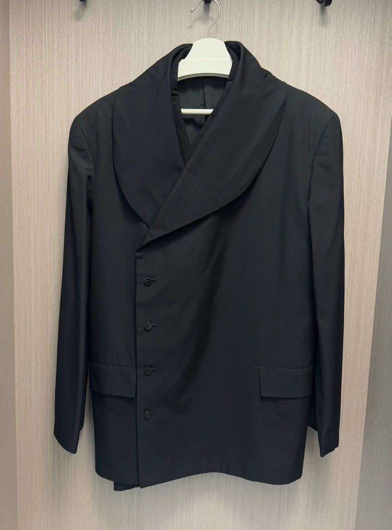 Yohji Yamamoto Yohji Yamamoto size m 96aw double scarf collar suit 2502-N Size 38S - 1 Thumbnail
