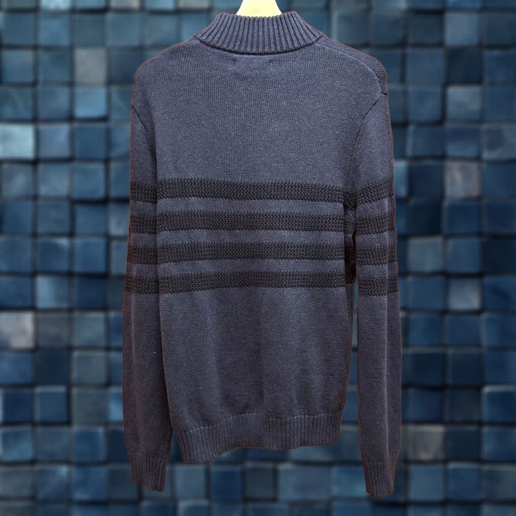 Vintage New Tahari Indigo Heather Blue MockNeck 1/4Zip Pullover Sweater Size L Men’s Large Size US L / EU 52-54 / 3 - 1 Thumbnail