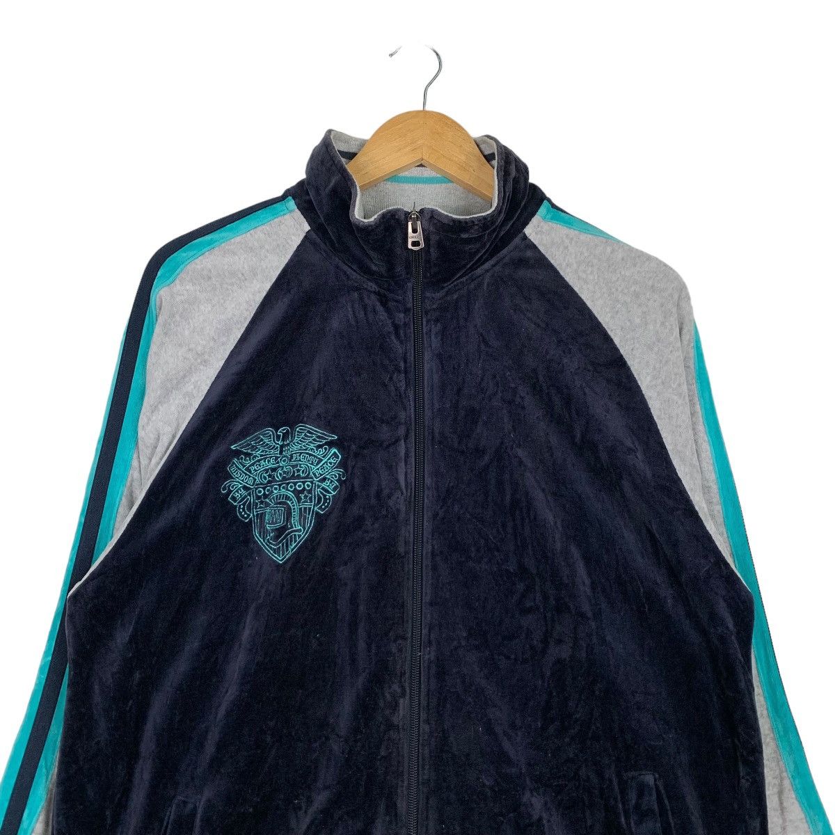 Japanese Brand KISSMARK Colorblock Velvet Jacket #1041-C47 Size US L / EU 52-54 / 3 - 2 Thumbnail