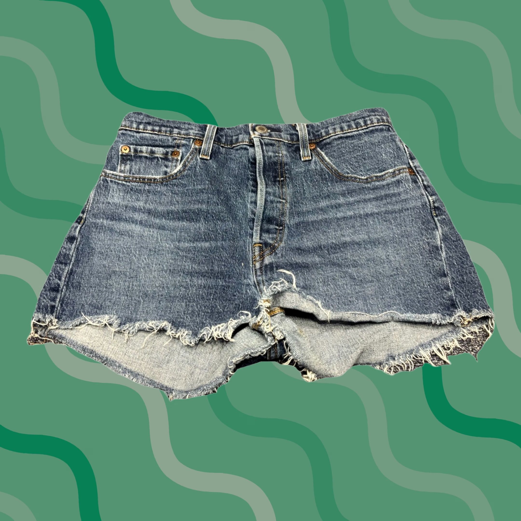 Levi's Womens Levi 501 Denim Shorts 29 Medium Wash High-rise Button Up 5-Pocket Design Length 3 in Size 29" - 1 Thumbnail