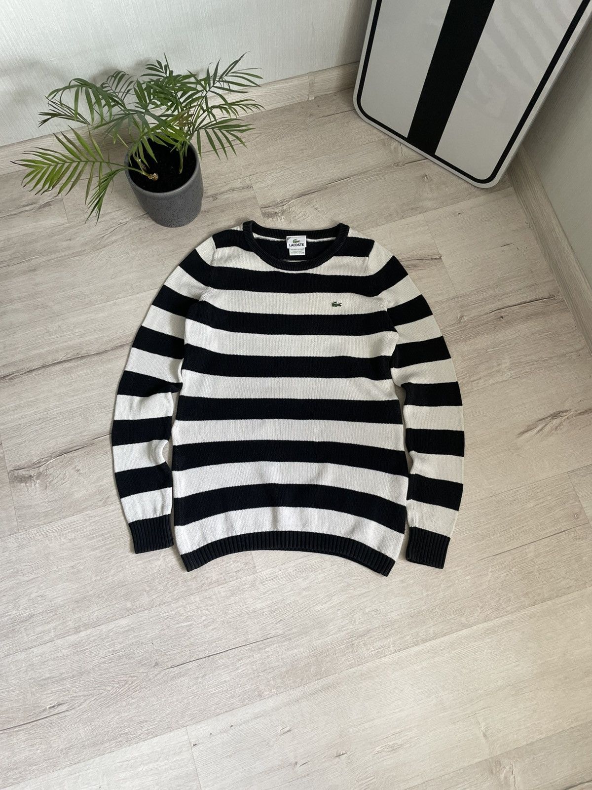 Lacoste Vintage Y2k Lacoste Striped Black/White Knitwear longsleeve Size S / US 4 / IT 40 - 6 Thumbnail