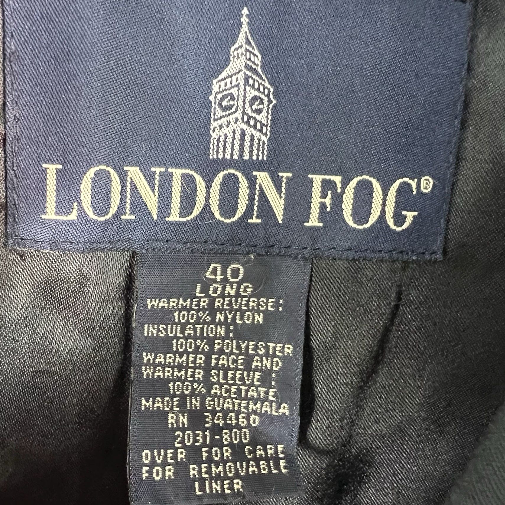 London Fog VINTAGE London Fog Overcoat Lined Removable Black Men’s Size 40 L Size US XXS / EU 40 - 5 Thumbnail