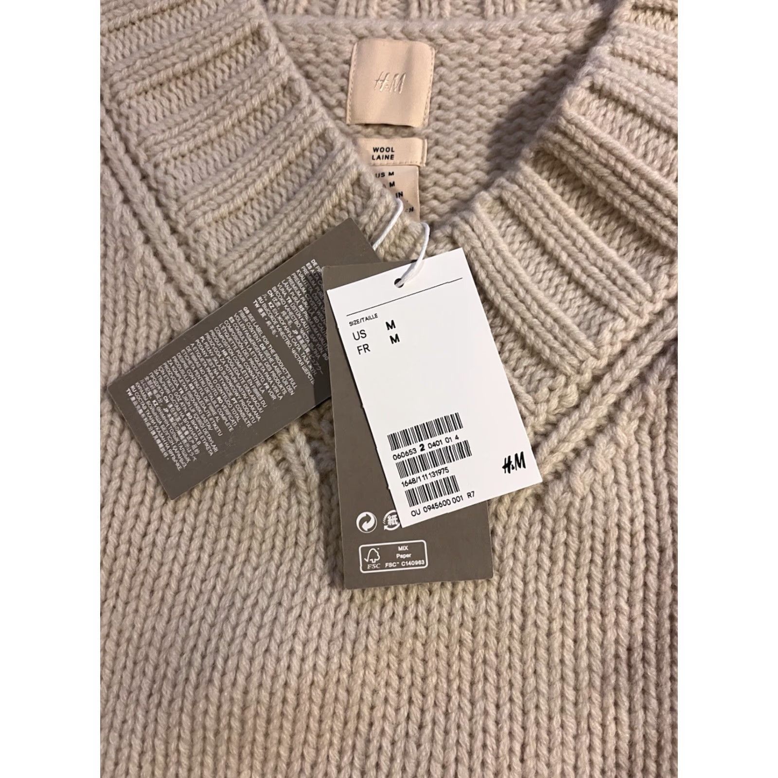 H&M H&M Sleeveless V-Neck Wool Sweater Women’s Medium Beige Size M / US 6-8 / IT 42-44 - 5 Thumbnail
