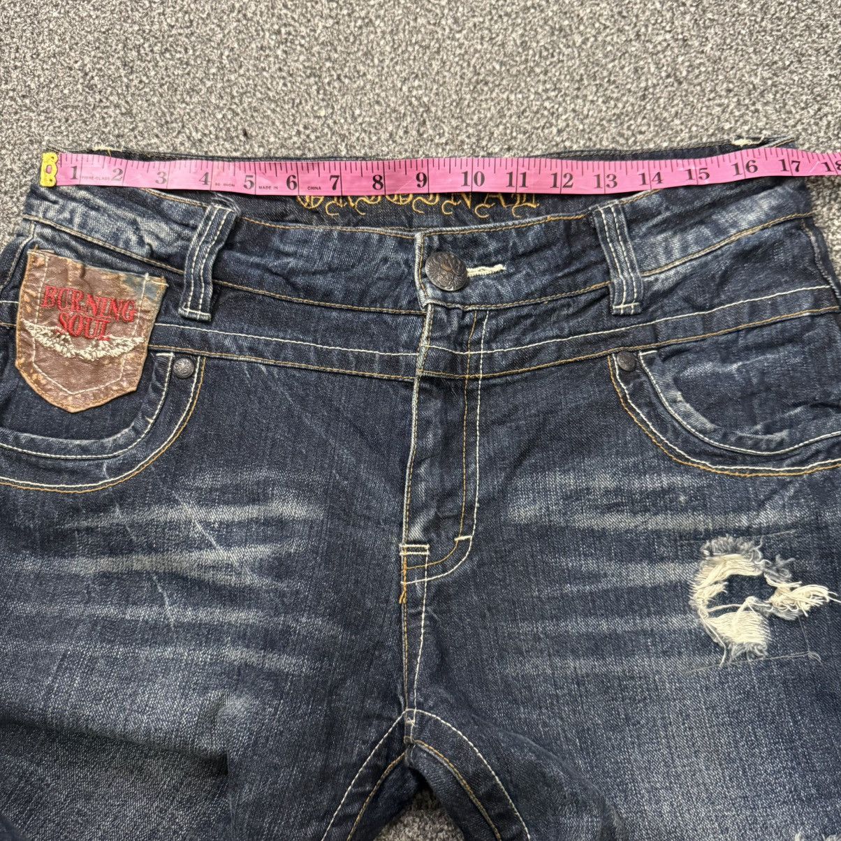 If Six Was Nine Insane Japanese Leather Flared Sick Soul Distressed Y2K LGB Size US 34 / EU 50 - 19 Thumbnail