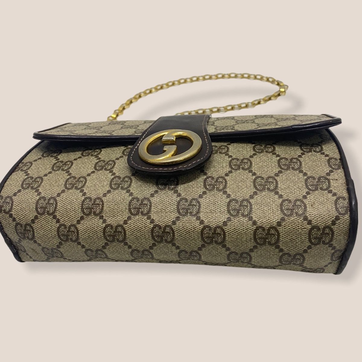 Vintage ‼️YES‼️ AUTHENTIC GUCCI GG BIG LOGO CHAIN SHOULDER BAG Size ONE SIZE - 5 Thumbnail