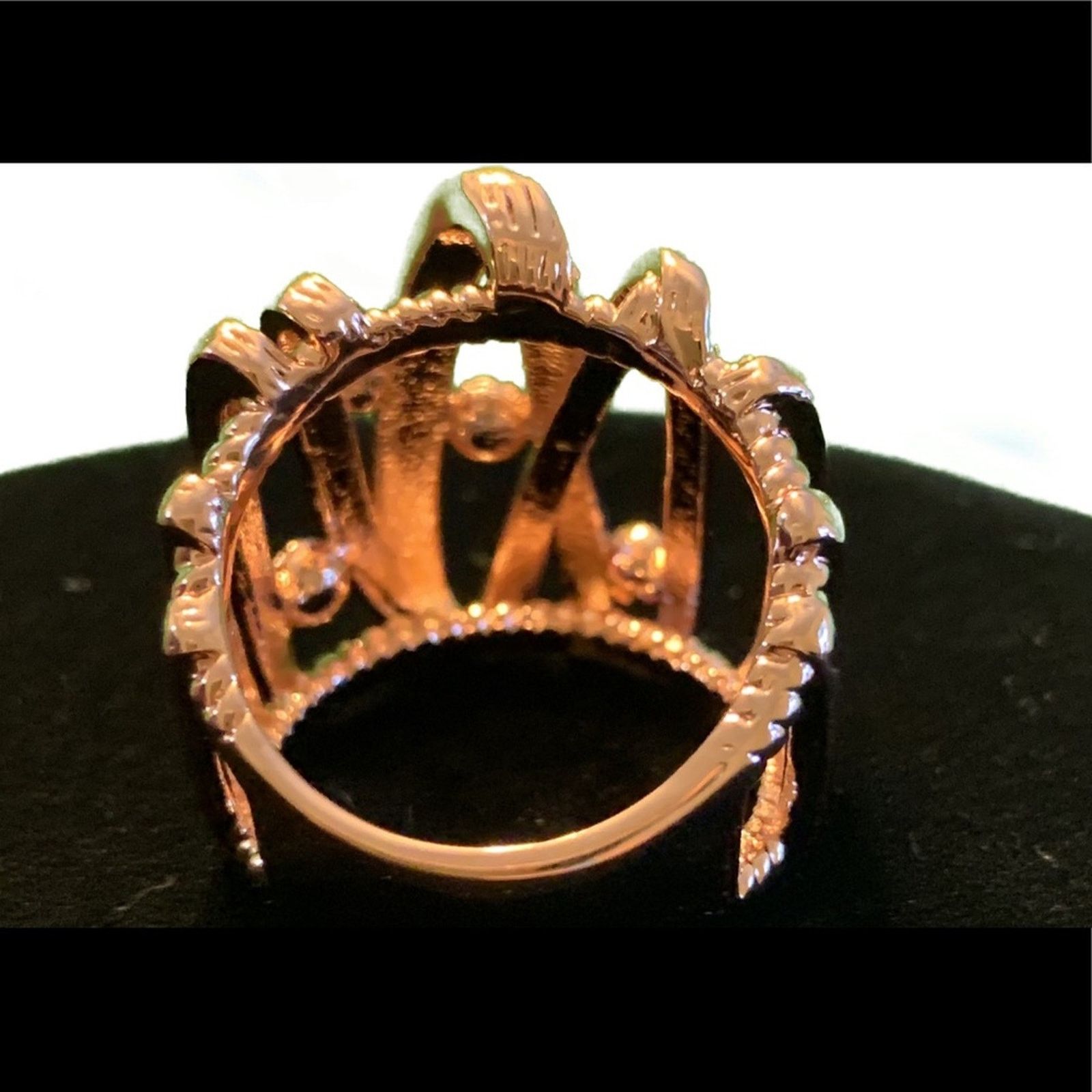 Other Ornate Rose Gold Diamond Cage Ring Size 8 18KRGP Size ONE SIZE - 4 Thumbnail