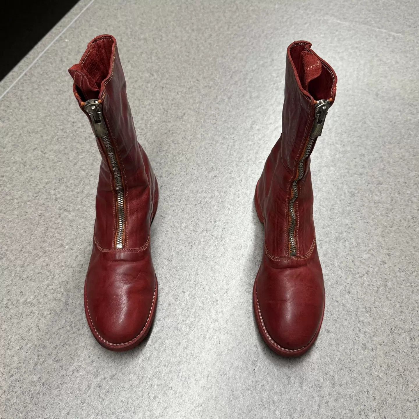 Guidi GuiDi 310 Red Calfskin Short Boots 38 Near Mint Size US 7.5 / IT 37.5 - 5 Thumbnail