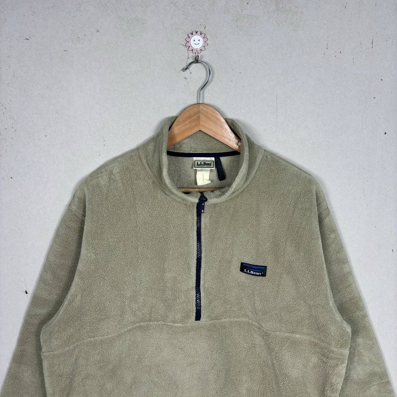 L.L. Bean VTG L.L. Bean 1/4 Zip Fleece Pullover M Made in USA Beige Size US M / EU 48-50 / 2 - 3 Thumbnail