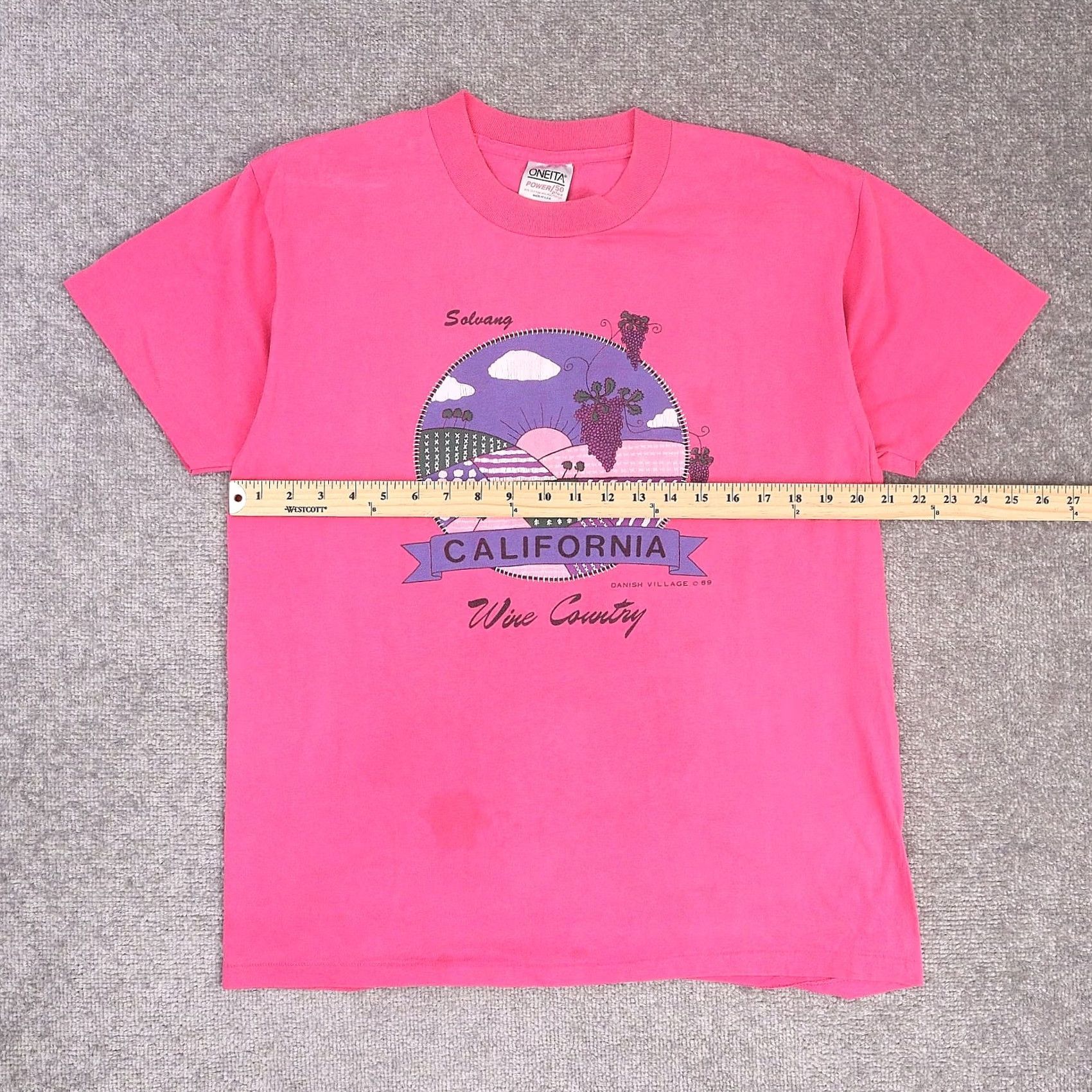 Vintage VINTAGE Soluang California Wine Country Danish Pink T-Shirt Large 80s 90s Mens Size US L / EU 52-54 / 3 - 4 Thumbnail