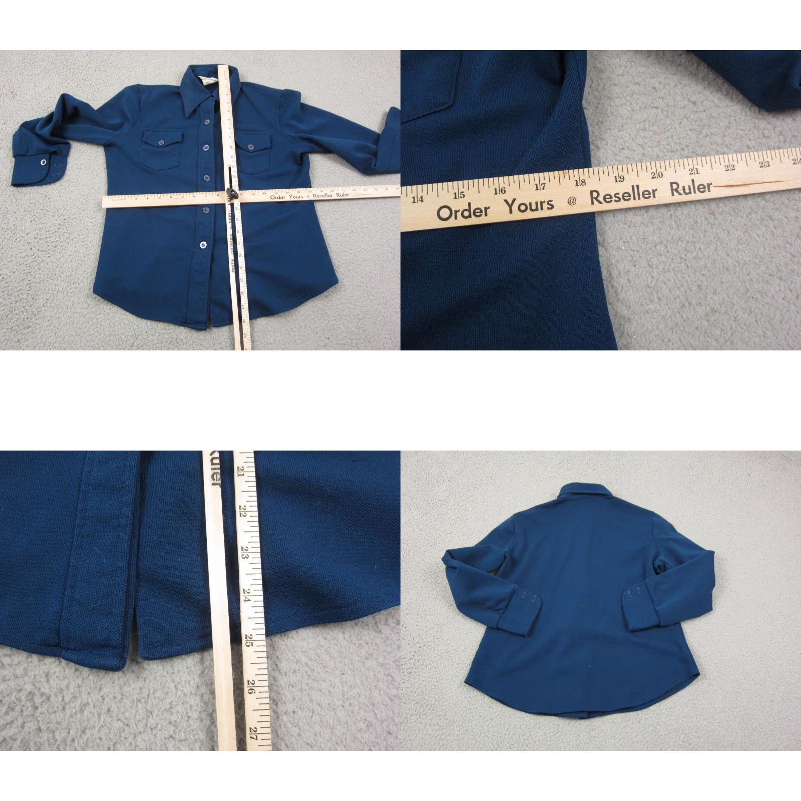 JCPenney VINTAGE JC Penney Shirt Womens M Blue 90s Western Button-Up Workwear Casual Cotton Canvas Pockets Button Size M / US 6-8 / IT 42-44 - 8 Thumbnail