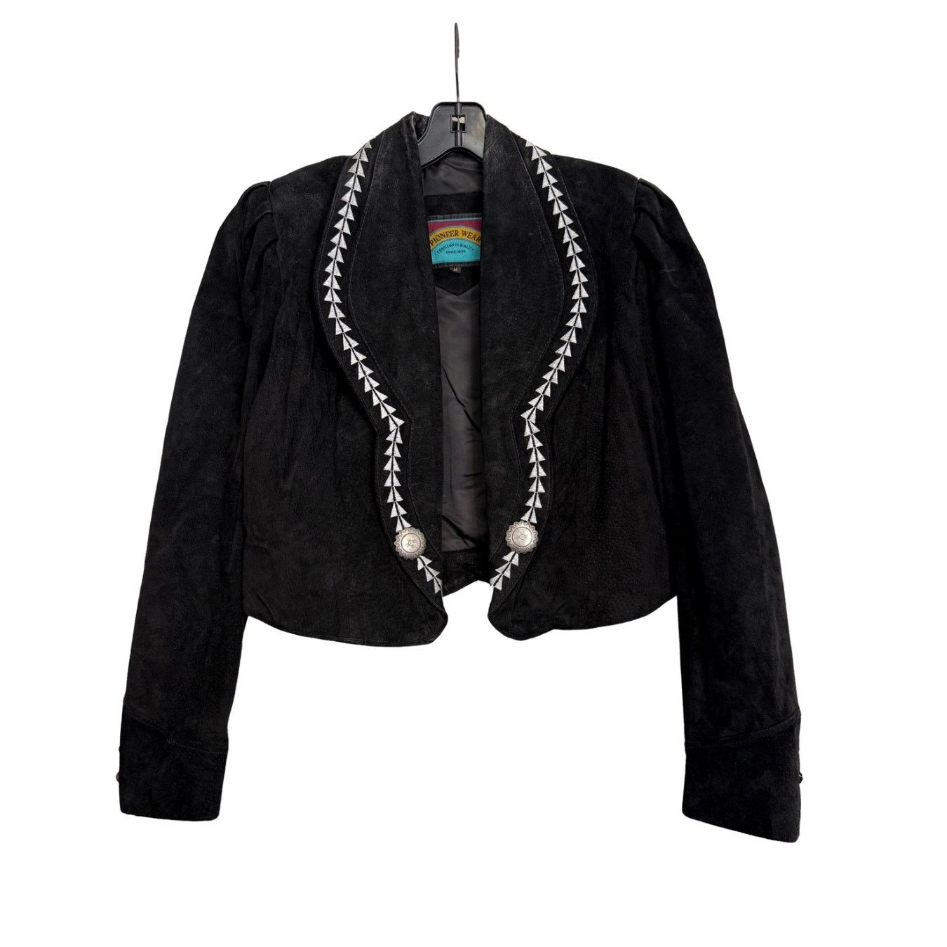 Vintage Vintage Pioneer Wear Black Suede Leather Jacket Sz Med GS Size M / US 6-8 / IT 42-44 - 1 Thumbnail