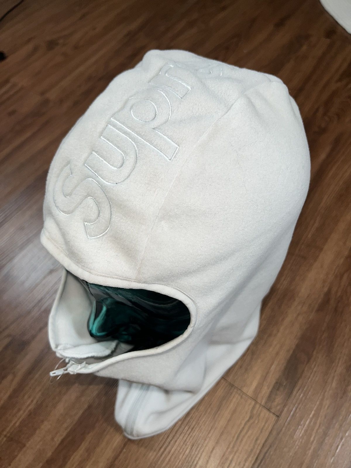 image of Hypebeast x Supreme Polartec Zip Balaclava in Light Gray, Men's