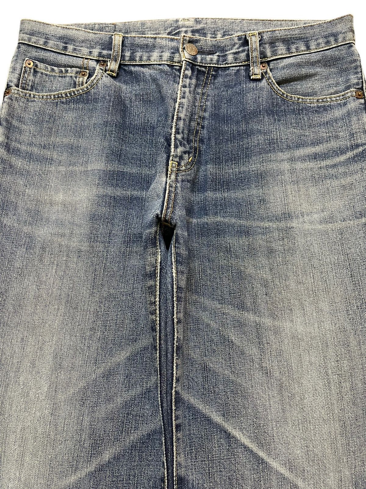 Uniqlo Vintage Y2K Japanese Uniqlo Blue Faded Wash Wide Leg Baggy Size US 33 - 3 Thumbnail