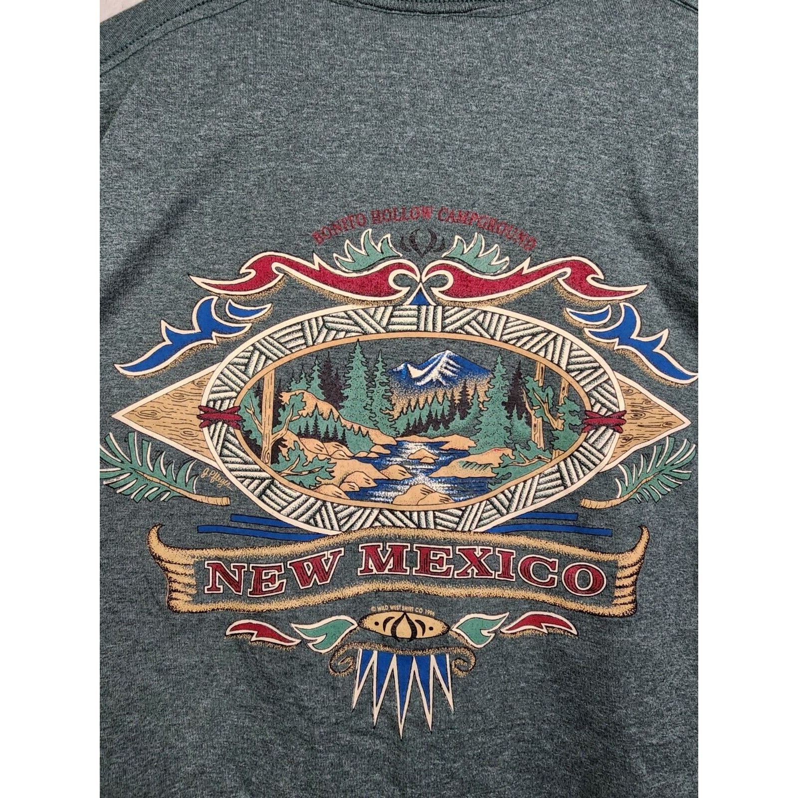 Jerzees Vintage New Mexico Shirt Bonito Campground Green Tee VTG 90s Size US M / EU 48-50 / 2 - 5 Thumbnail