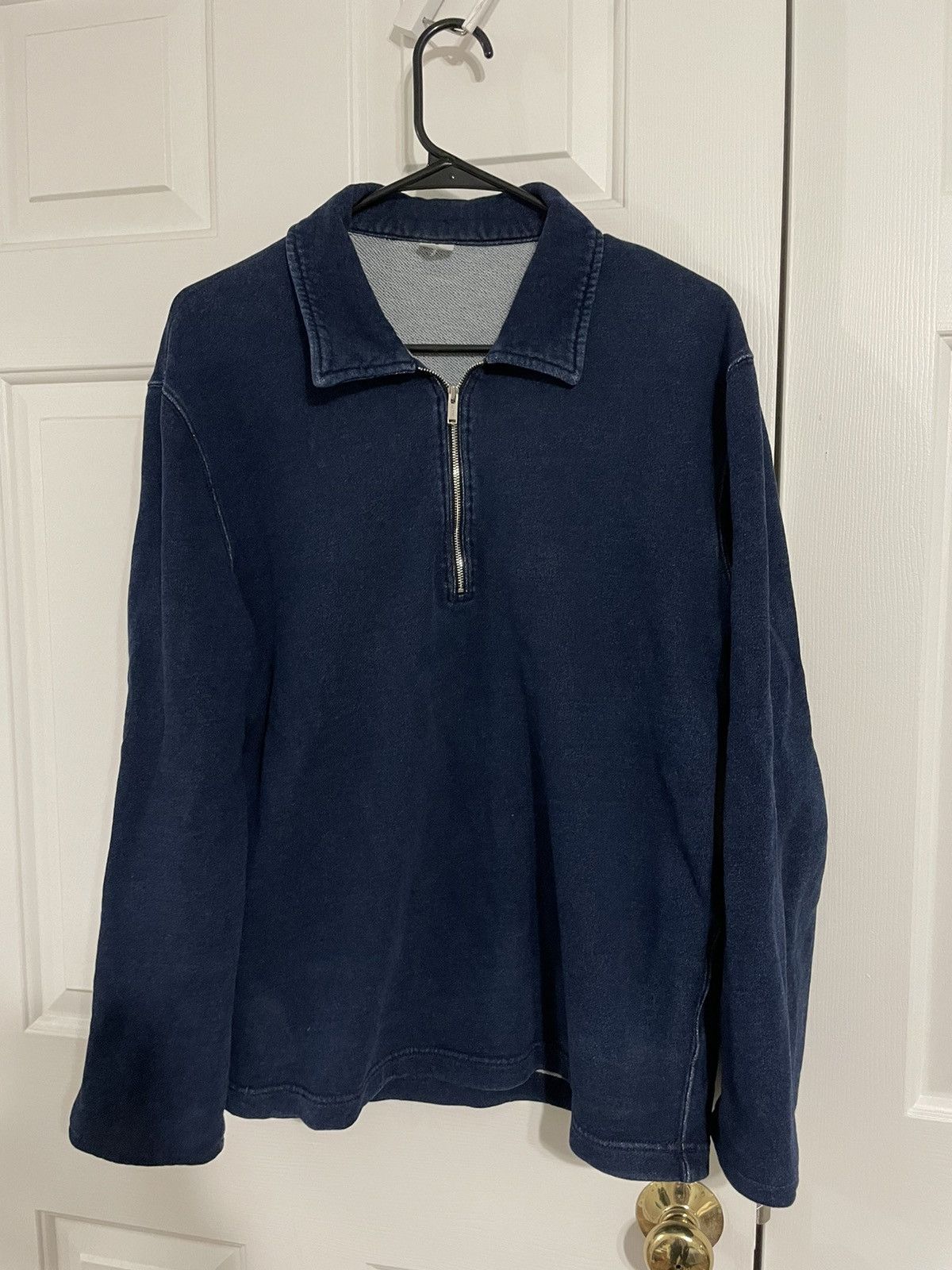 Arket Half-Zip Pullover Sweatshirt Indigo Garment Dye Blue Sweater Size US S / EU 44-46 / 1 - 4 Thumbnail