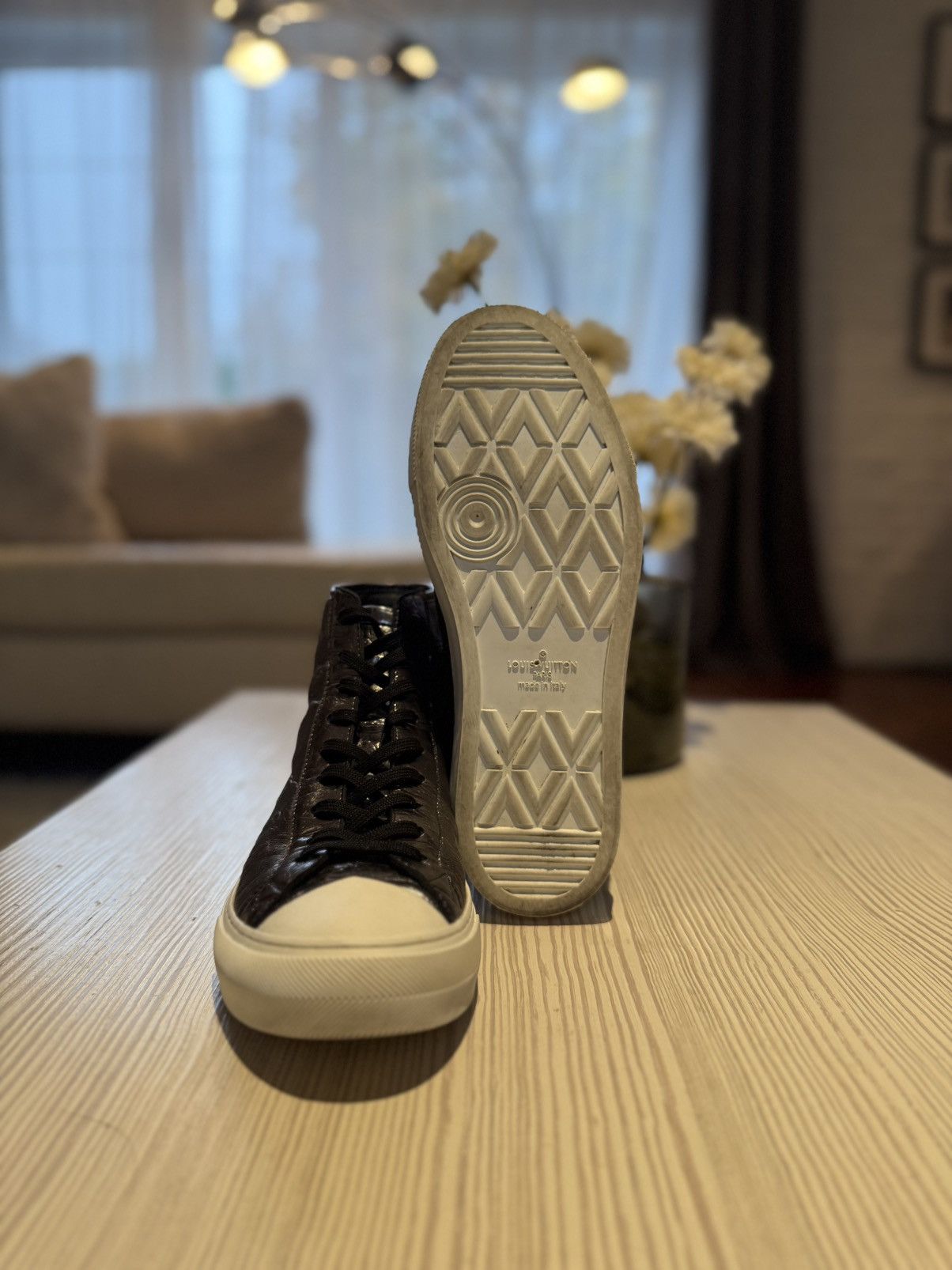 Louis Vuitton Louis Vuitton Damier Metallic Leather High-Top Snealkers Size US 8 / EU 41 - 6 Thumbnail