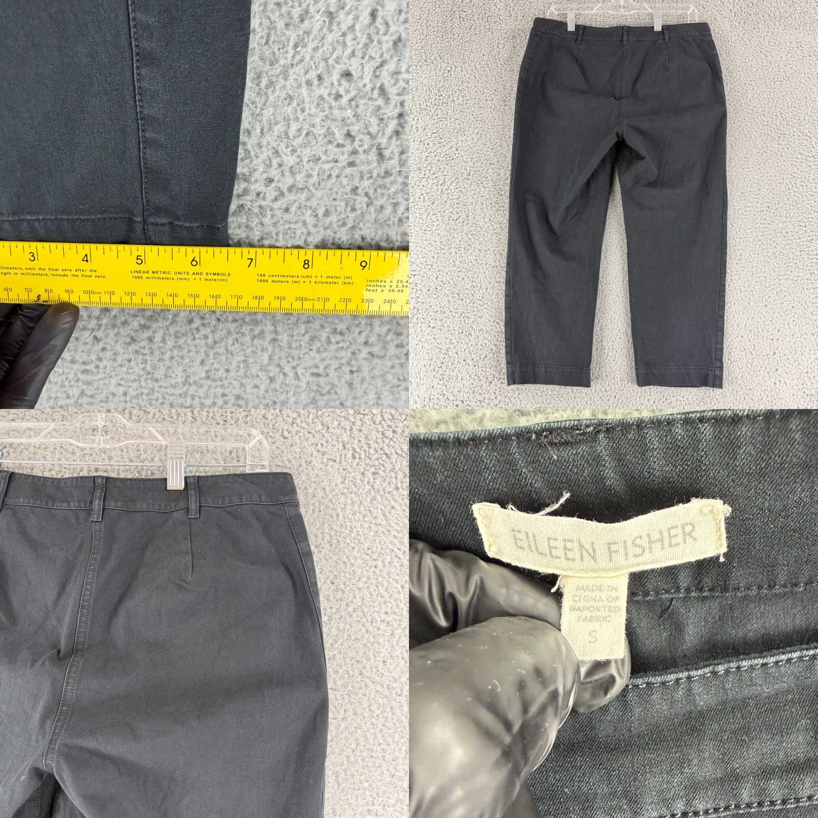 Eileen Fisher Eileen Fisher Pants Womens Small Black Organic Cotton Mid-Rise Cropped Casual Size 28" / US 6 / IT 42 - 8 Thumbnail