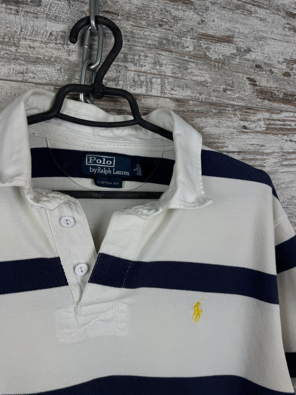 Polo Ralph Lauren × Vintage Mens Vintage Polo Ralph Lauren Polos rugby T-shirt stripes Size US L / EU 52-54 / 3 - 6 Thumbnail
