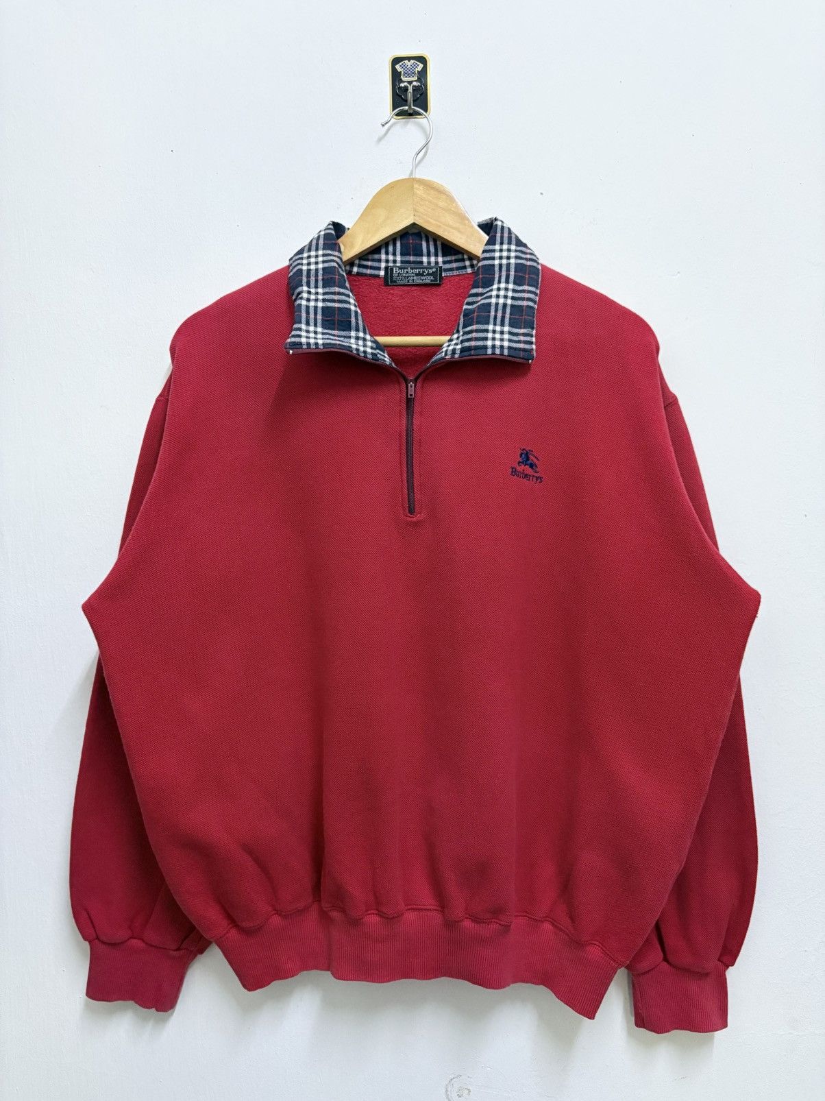 Burberry Vintage 90's Burberry of London Check Collar Halfzipper Size US M / EU 48-50 / 2 - 1 Thumbnail