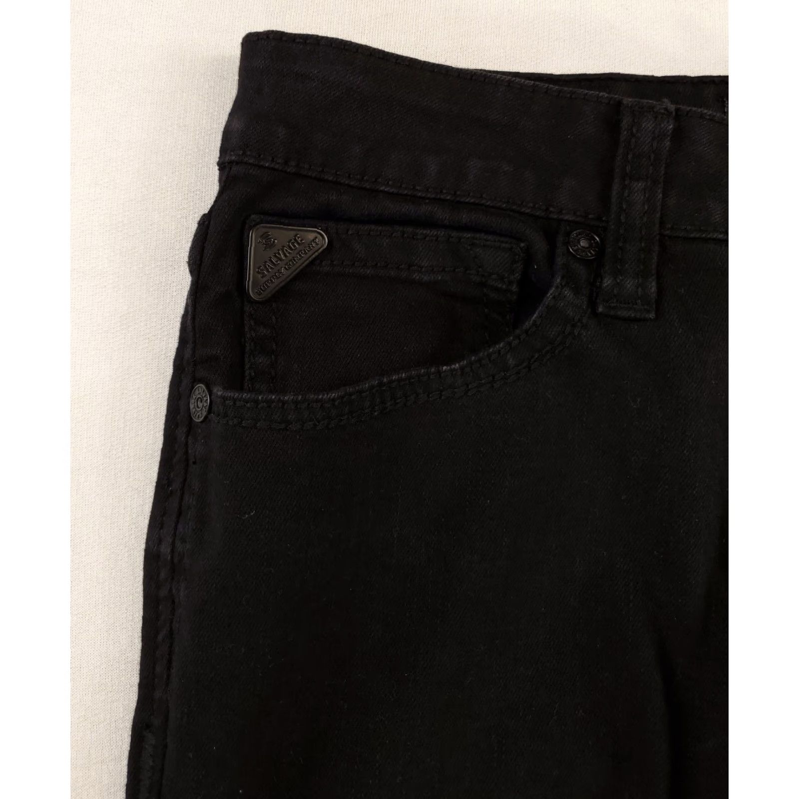 BKE VINTAGE Salvage BKE Buckle Jeans Black Havoc Straight Slim Fit Mens 31 x 34 Size US 31 - 3 Thumbnail
