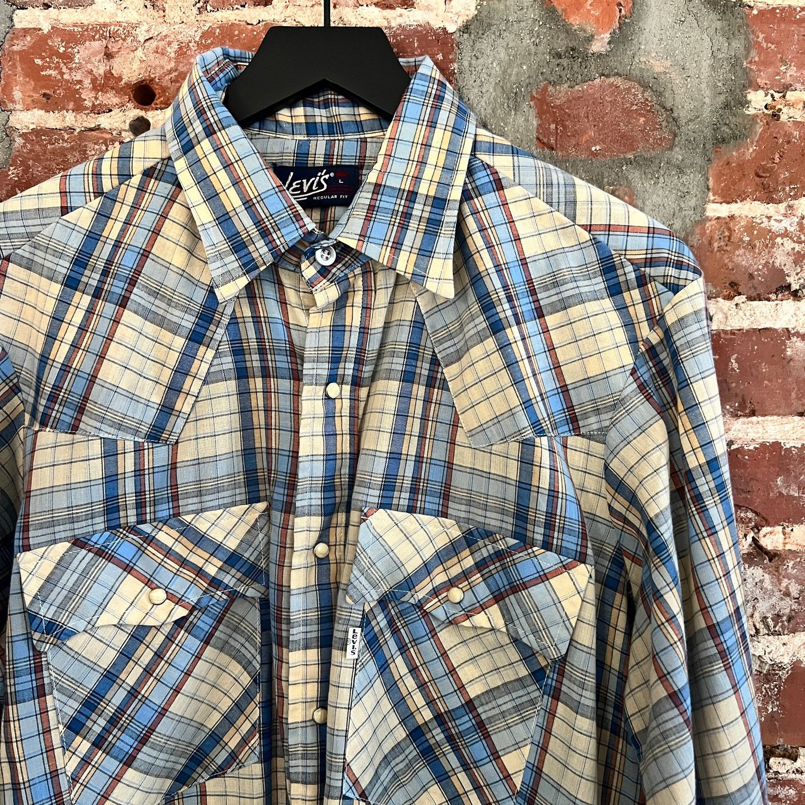 Levi's LOT (4) VTG 70s Levi's Pearl Snap Western Shirts USA L 22x31 Size US L / EU 52-54 / 3 - 7 Thumbnail