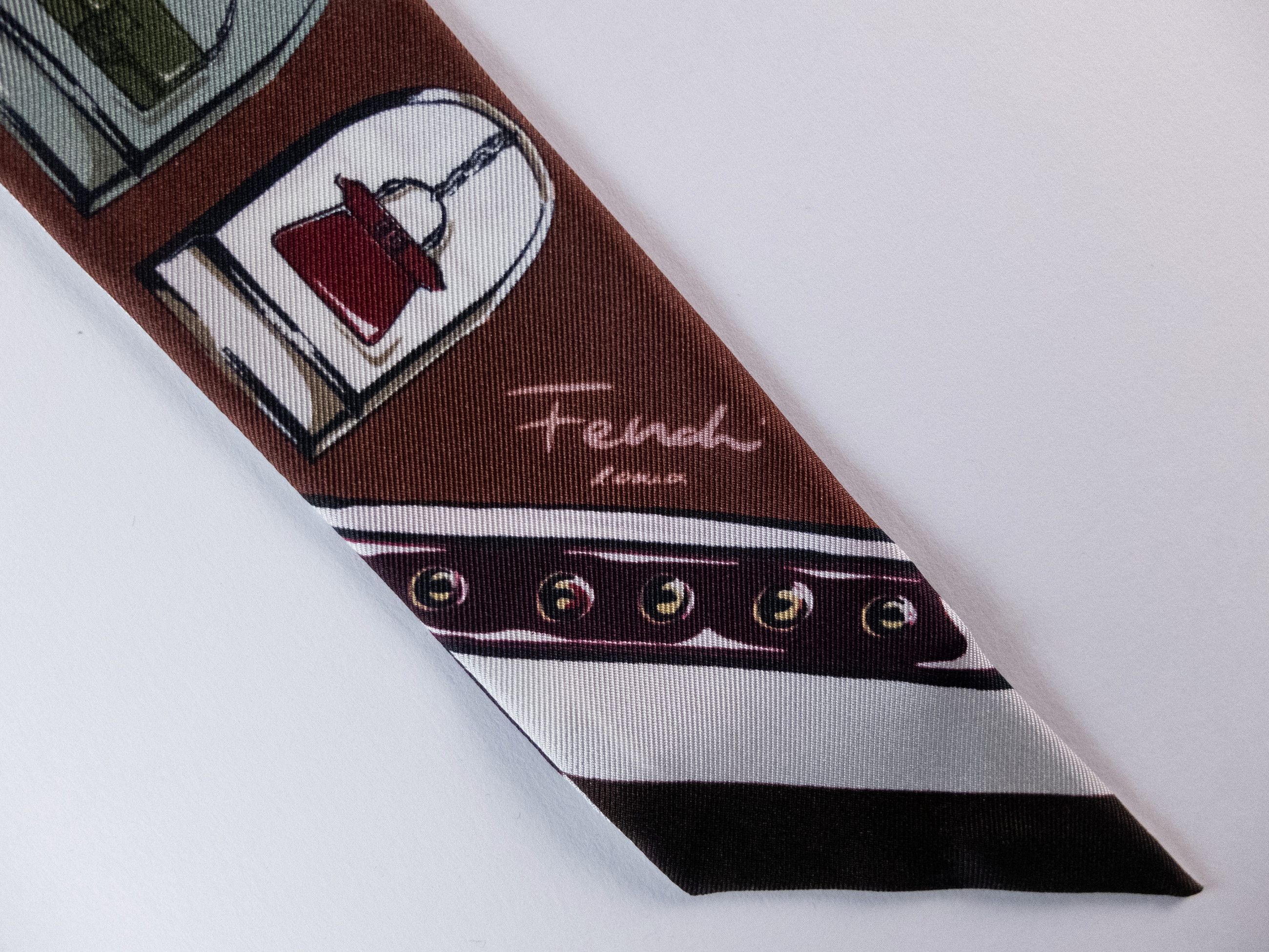 Fendi FENDI bag print brown silk Wrappy scarf authentic NWT Size ONE SIZE - 3 Thumbnail