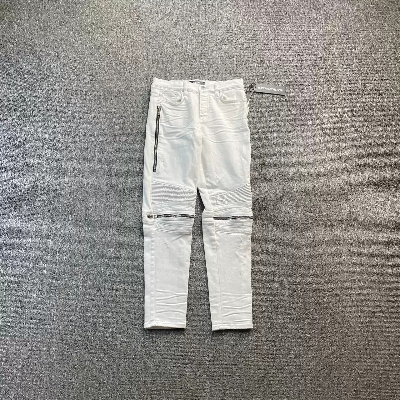 Amiri AMIRI White Zip Jeans Size 26" / US 2 / IT 38 - 1 Thumbnail