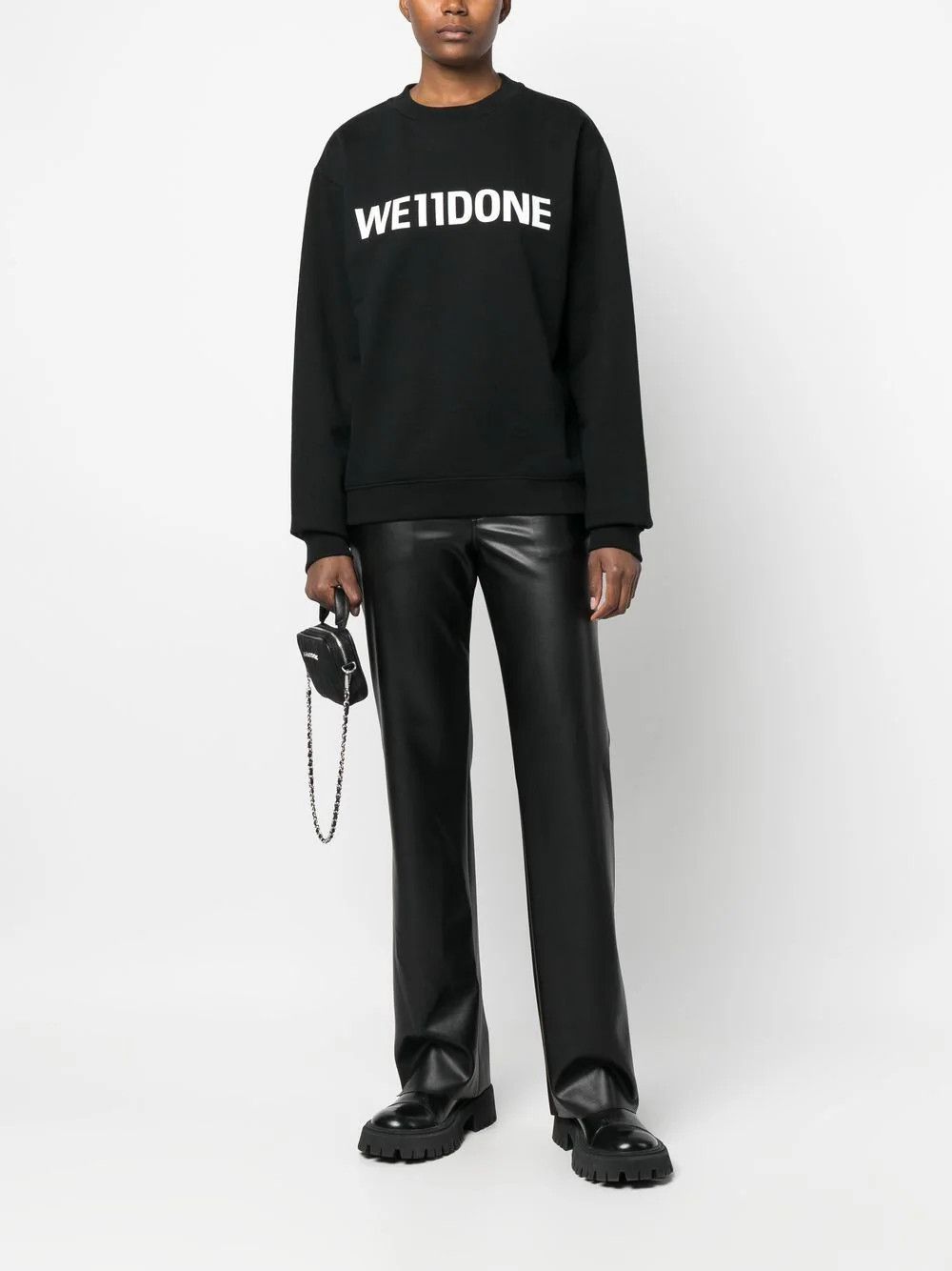WE11DONE o1mris0824 Fitted Sweatshirt in Black Size US S / EU 44-46 / 1 - 8 Thumbnail