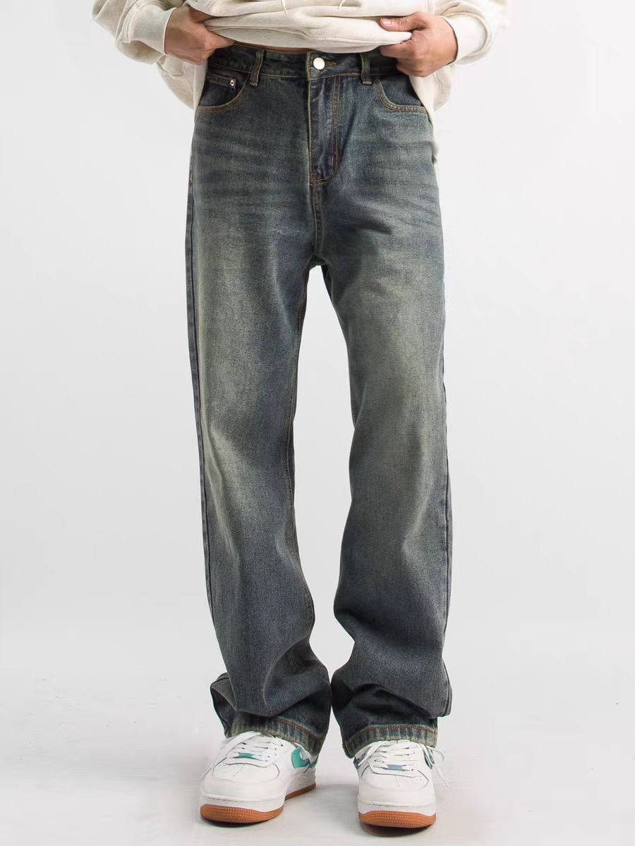 Japanese Brand × Jean Vintage straight baggy high street washed jeans Size US 32 / EU 48 - 1 Thumbnail