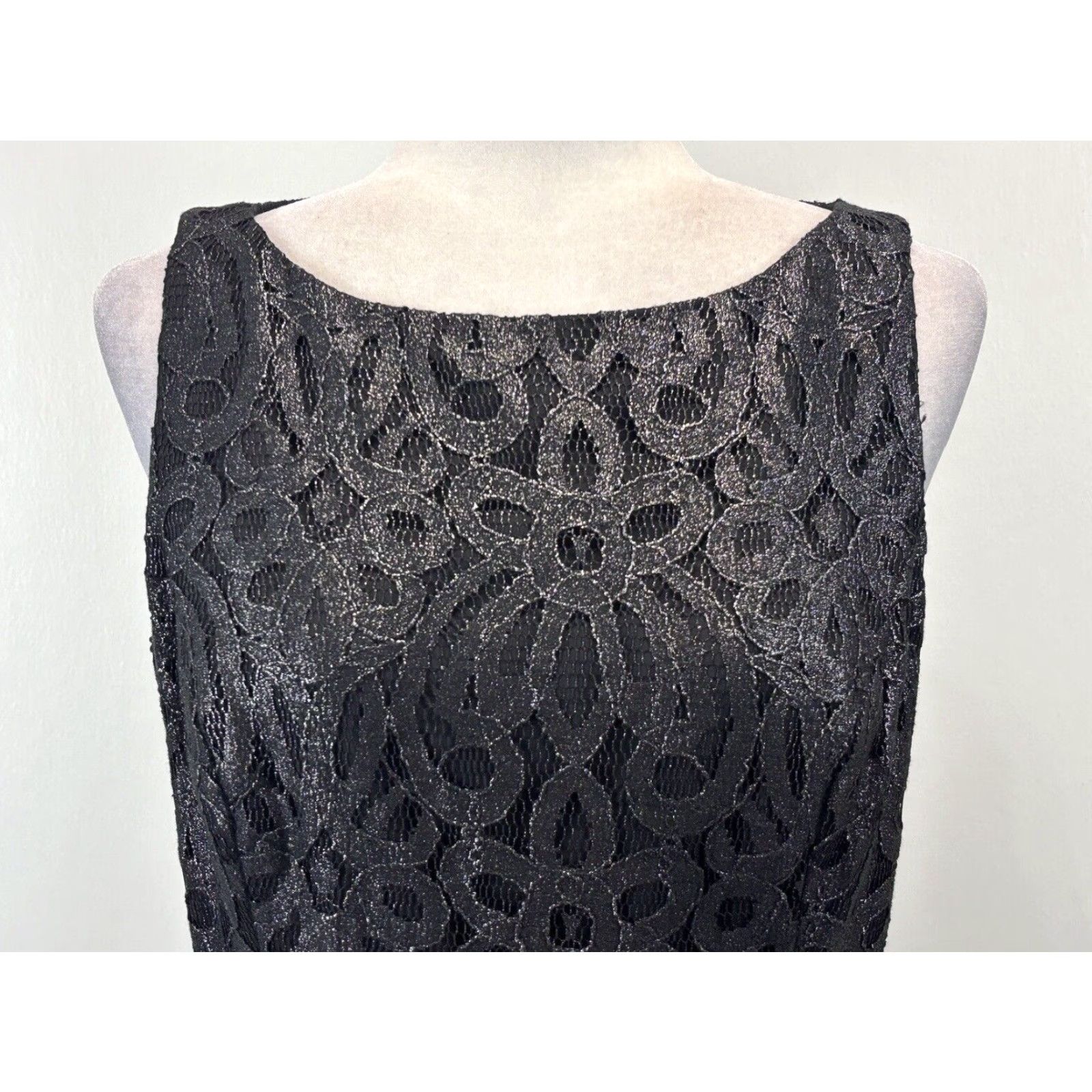Ralph Lauren Lauren Ralph Lauren Lace Overlay Cocktail Party Dress, Black, Size 10, Sleeveless, Womens Size L / US 10 / IT 46 - 5 Thumbnail