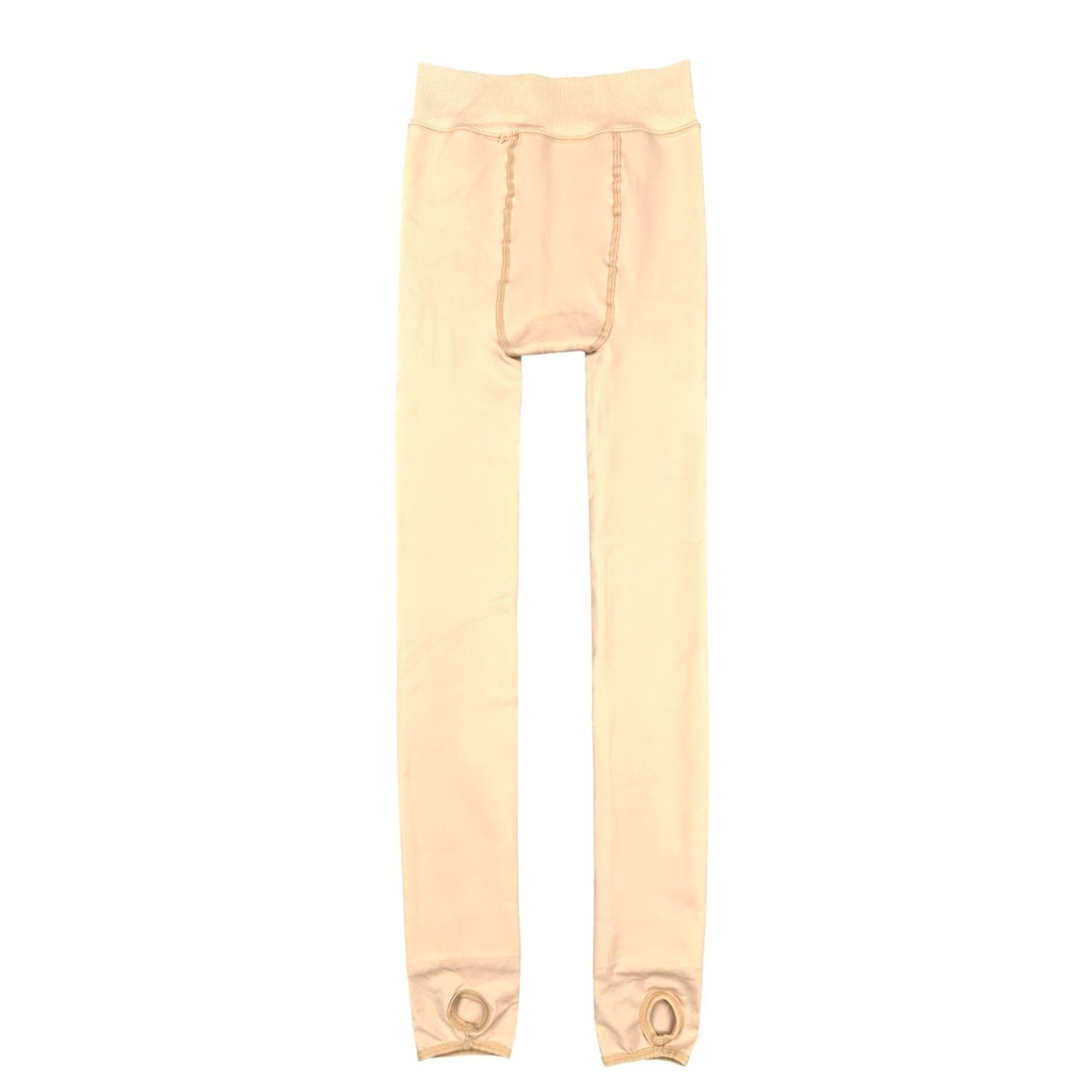 Vintage Women’s Fleece Lined Stirrup Leggings Cream Winter Thermal M Medium Leggings Womens Size 32" / US 10 / IT 46 - 2 Thumbnail