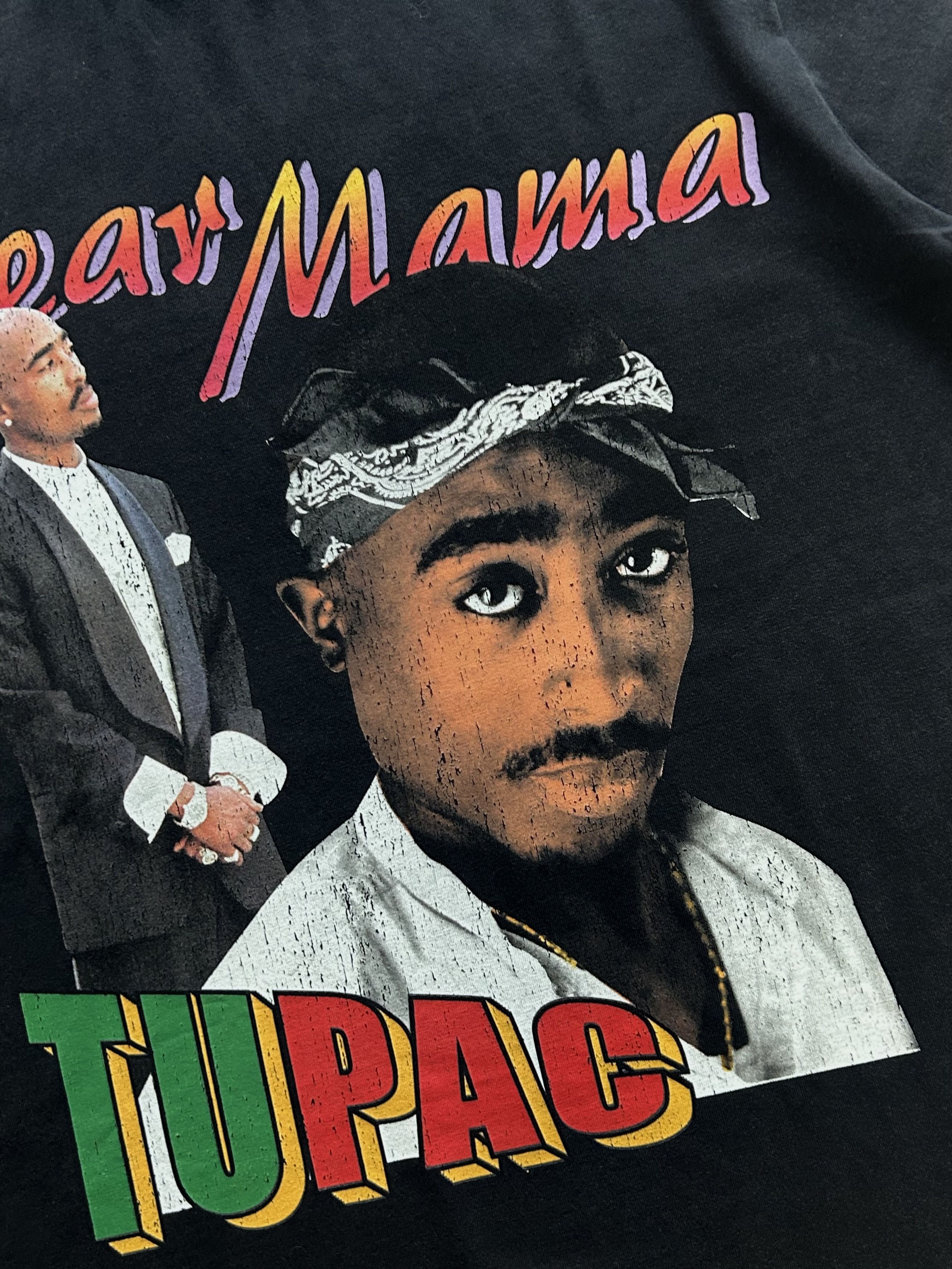Japanese Brand Deadstock 2Pac Dear Mama Print Black Tee Size Medium Size US M / EU 48-50 / 2 - 3 Thumbnail