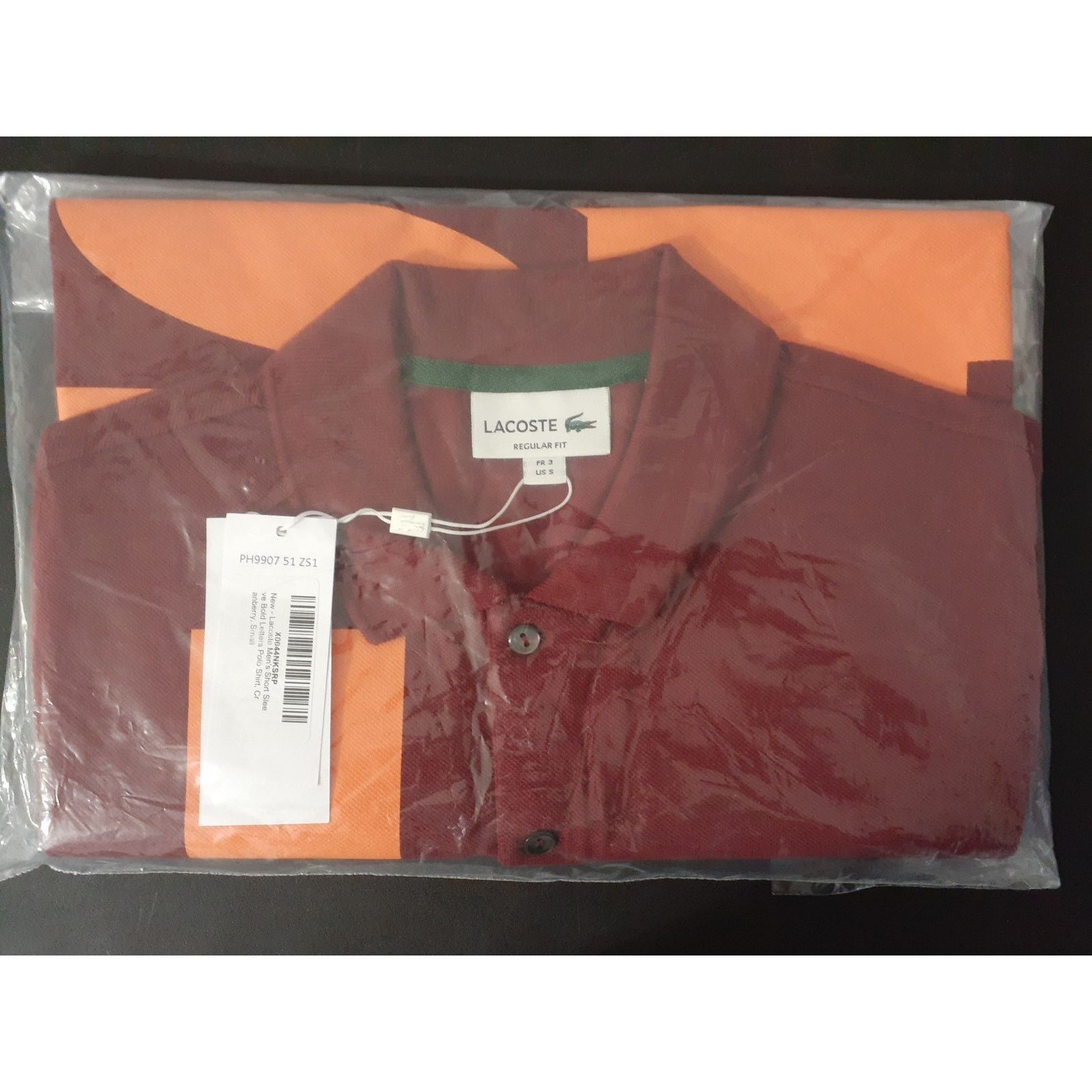 Lacoste Lacoste Men's Regular Contrast Lettering Petit Pique Polo S Size US S / EU 44-46 / 1 - 2 Thumbnail