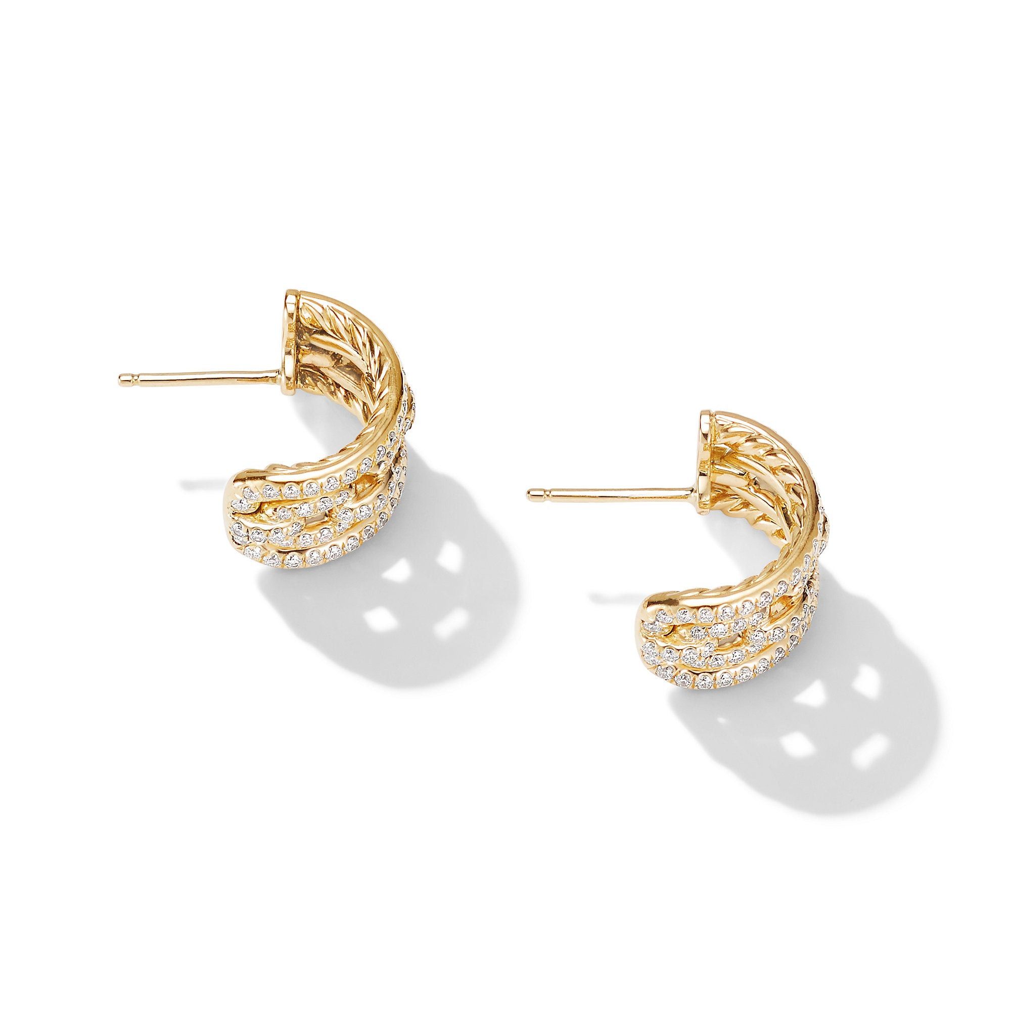 David Yurman o1w1db10325 Earrings in 18K Gold with Diamonds & 16.8mm Size ONE SIZE - 2 Thumbnail