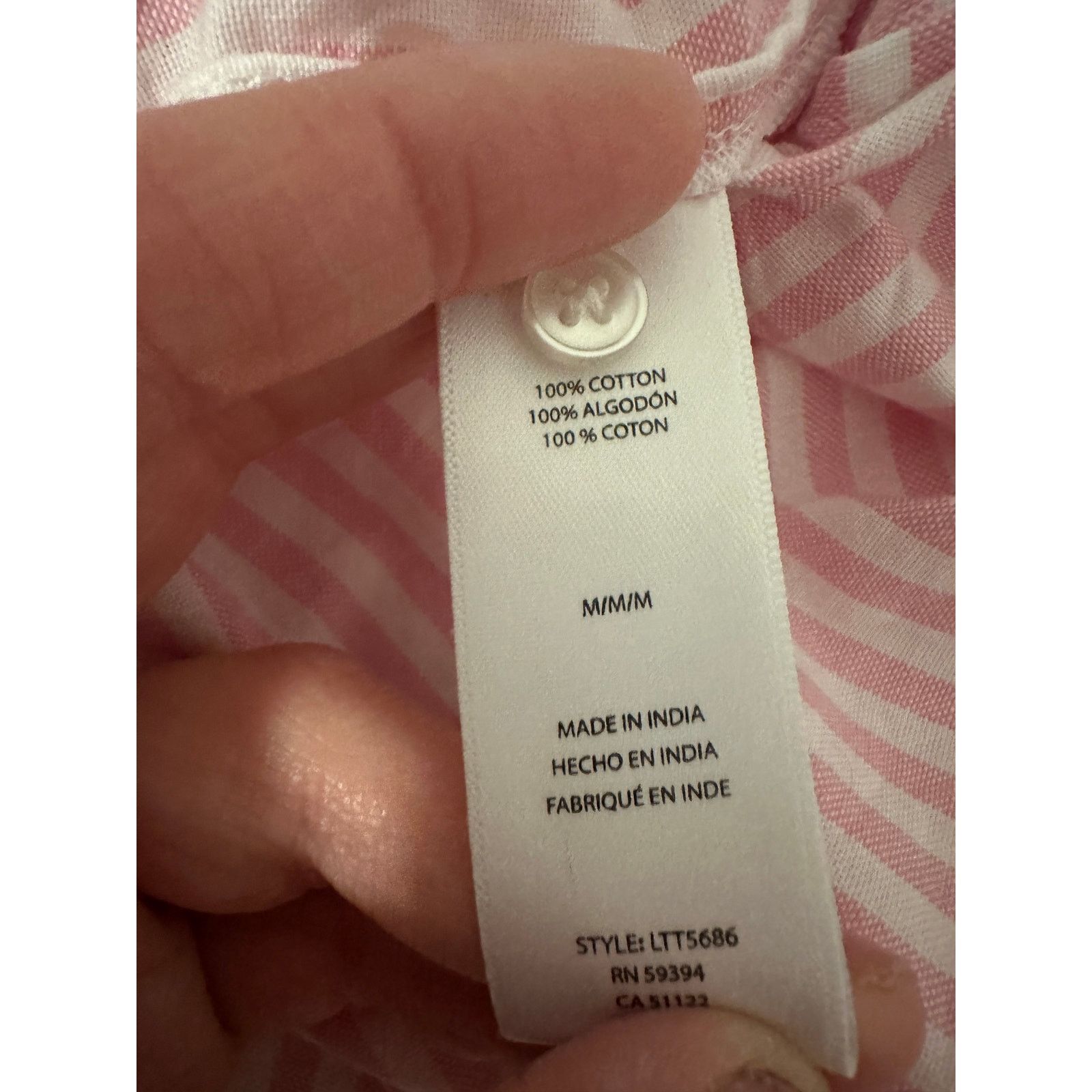 Other BeachLunchLounge Pink White Collar Striped Button Down Shirt Size M / US 6-8 / IT 42-44 - 6 Thumbnail