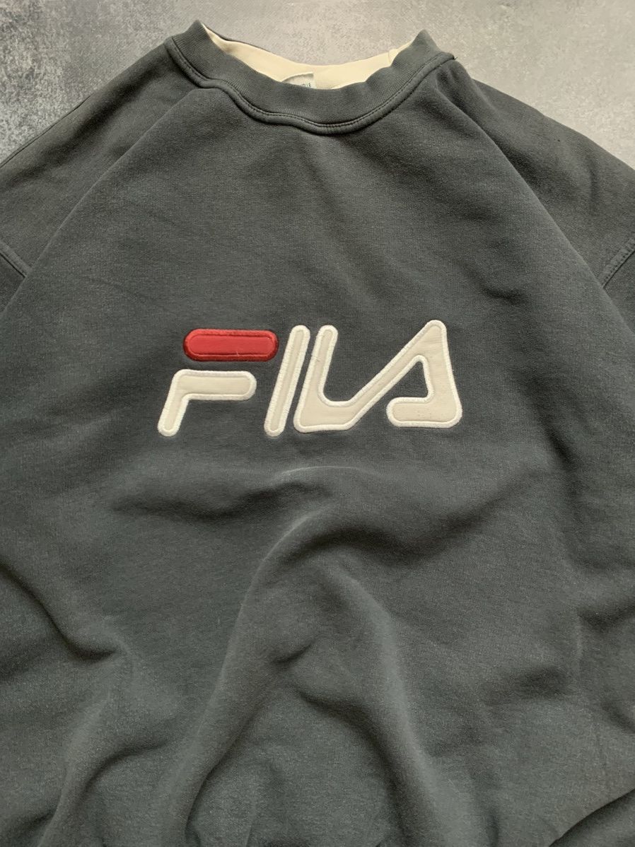 Fila × Vintage Vintage Y2K Fila Heavy Cotton Center Logo Boxy Sweatshirt Size US XL / EU 56 / 4 - 4 Thumbnail