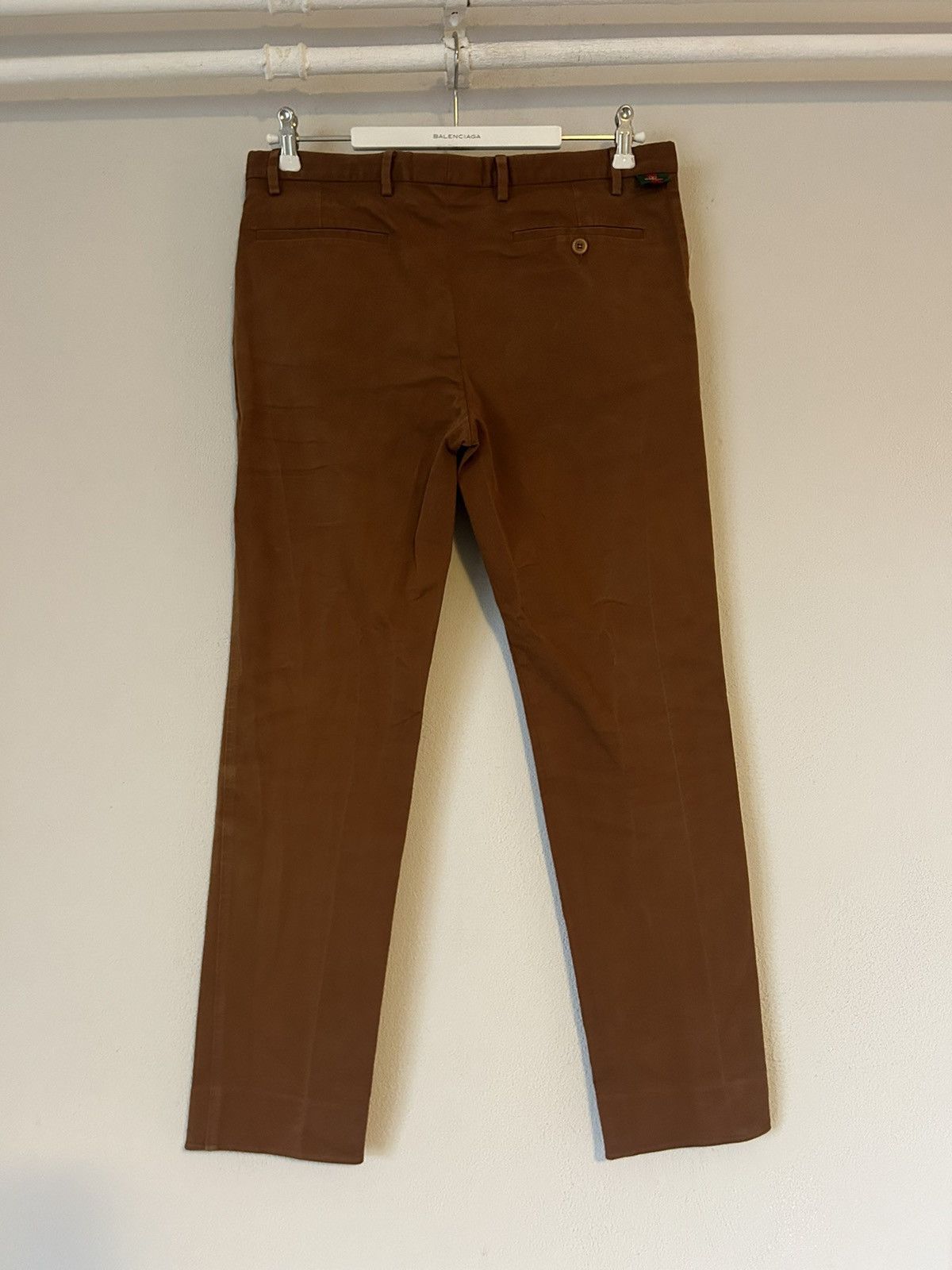 Gucci Brown Trousers with Embroidered Bee Detail - Size 46