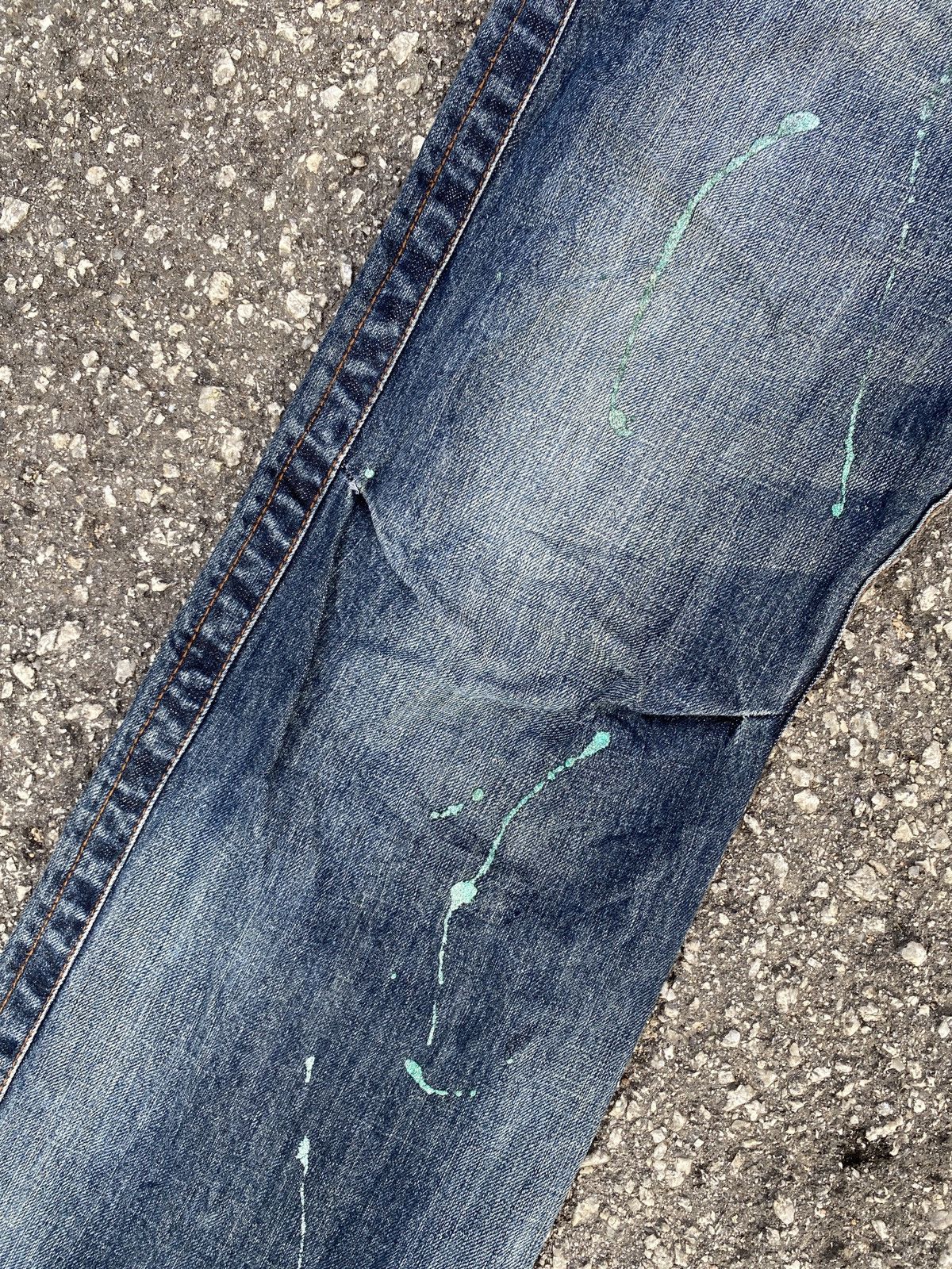 If Six Was Nine × Japanese Brand Flared Root Three Style Distressed Splatter Design Denim Size US 34 / EU 50 - 8 Thumbnail