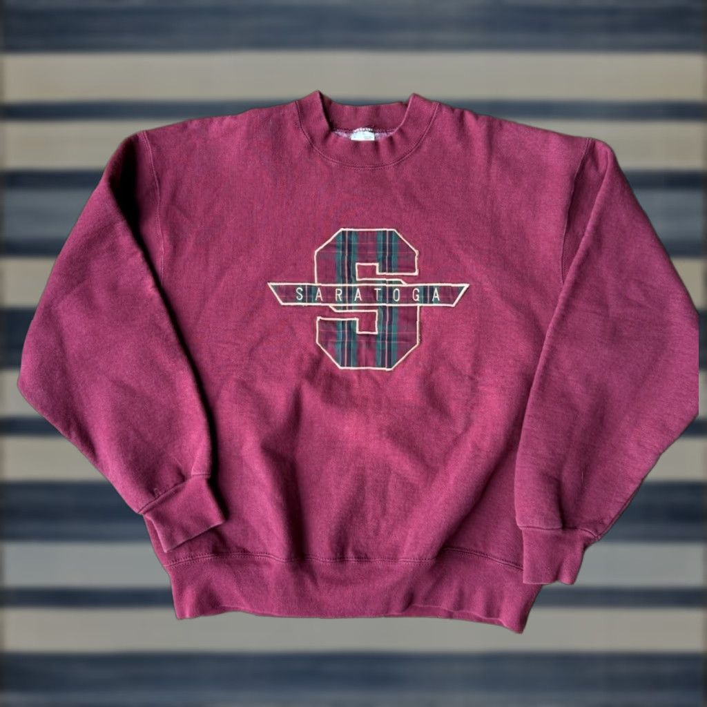 Fruit Of The Loom VINTAGE Saratoga Horse Racing Embroidered Crewneck Sweatshirt Large USA Mens Long Sleeve Cotton Pullover Graphic Print Active Racing Size US L / EU 52-54 / 3 - 1 Thumbnail